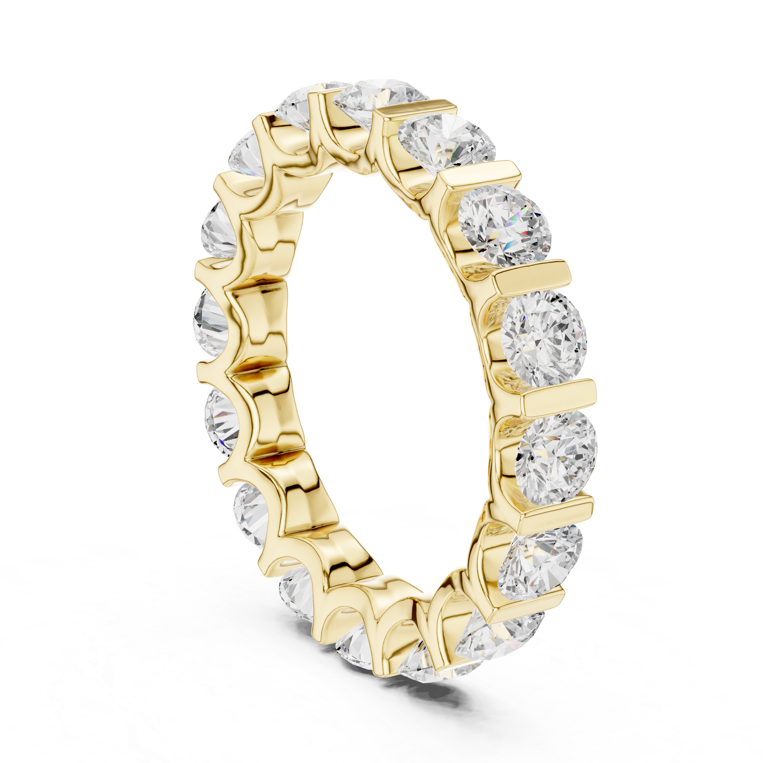 Round Diamond Eternity Wedding Band