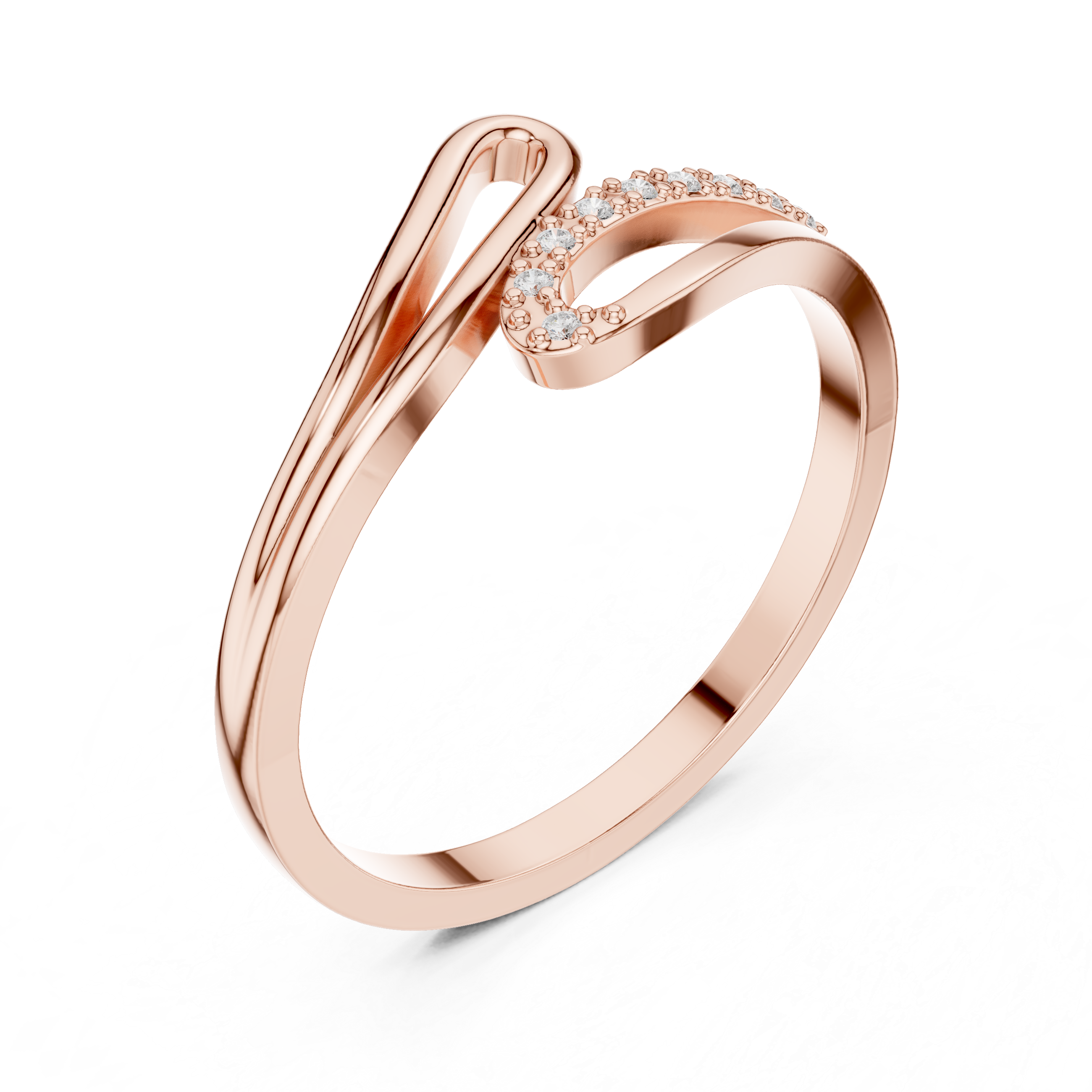Open Loop Diamond Wave Ring
