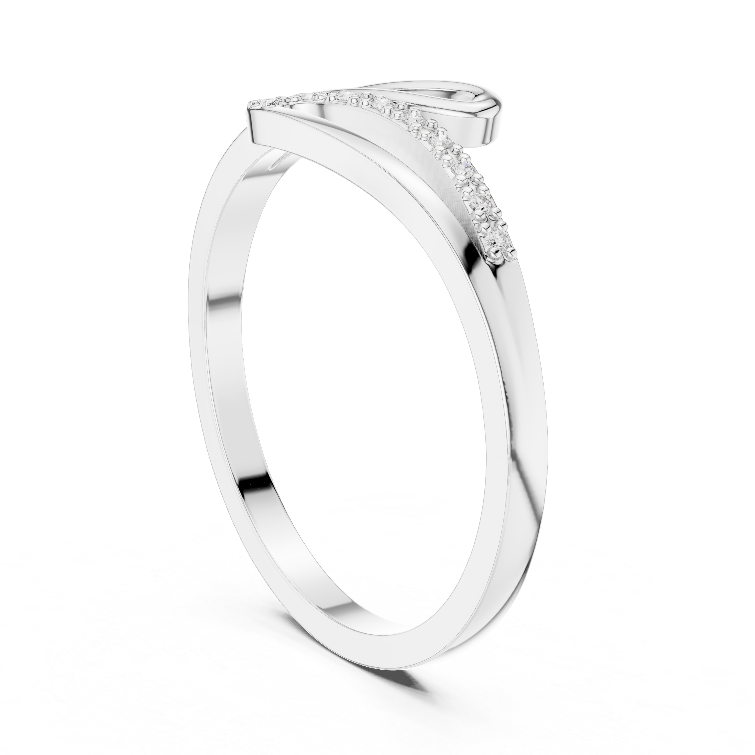 Open Loop Diamond Wave Ring
