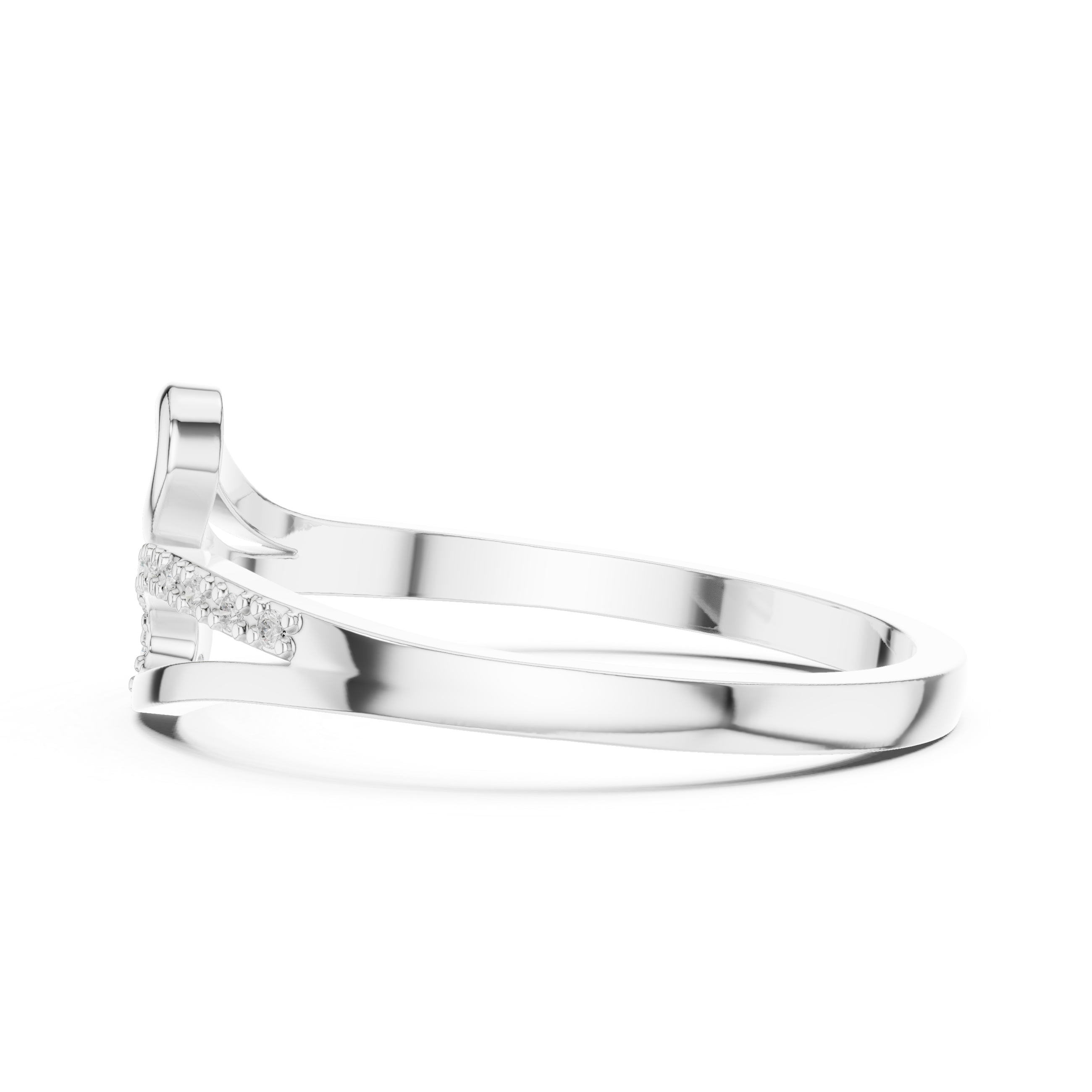 Open Loop Diamond Wave Ring