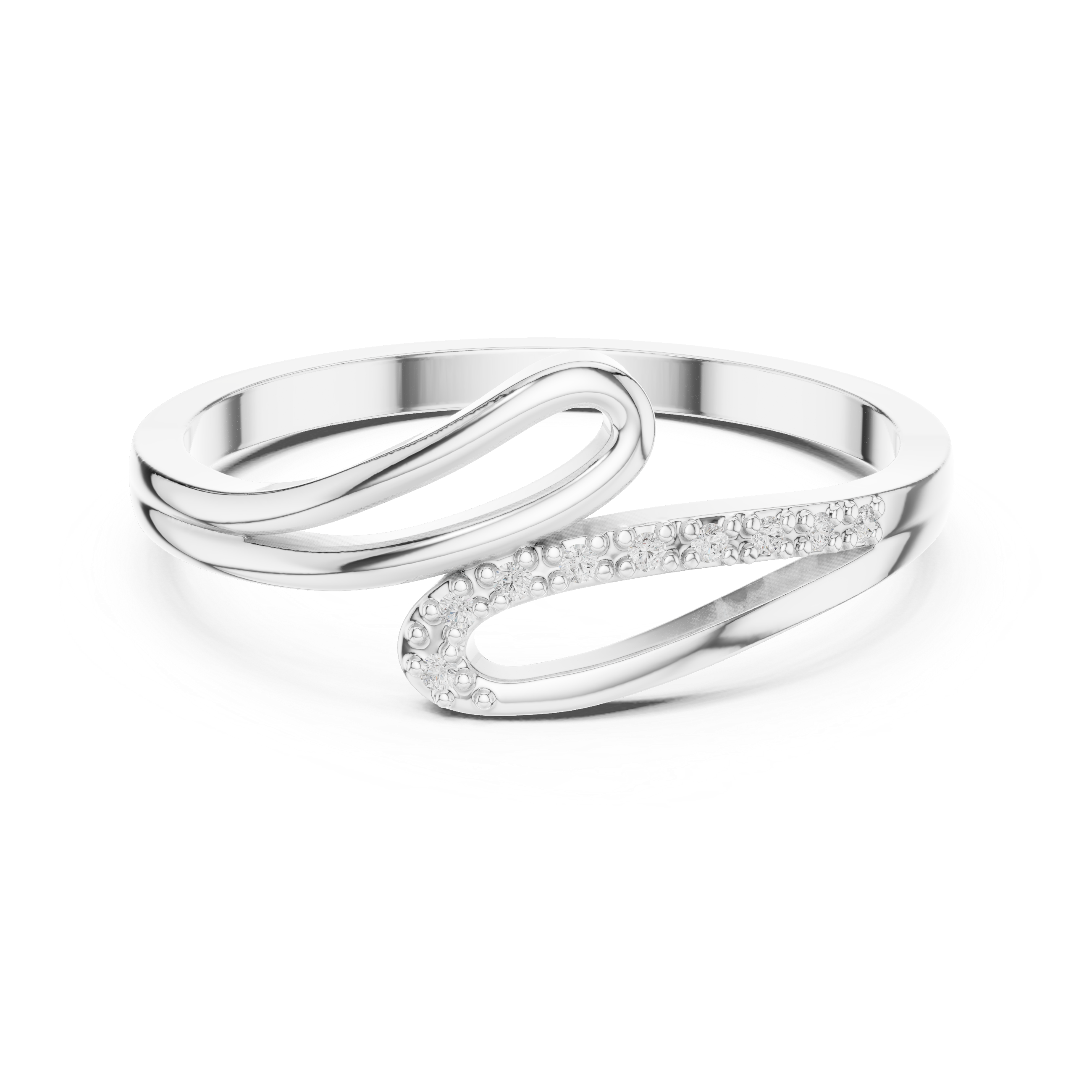 Open Loop Diamond Wave Ring