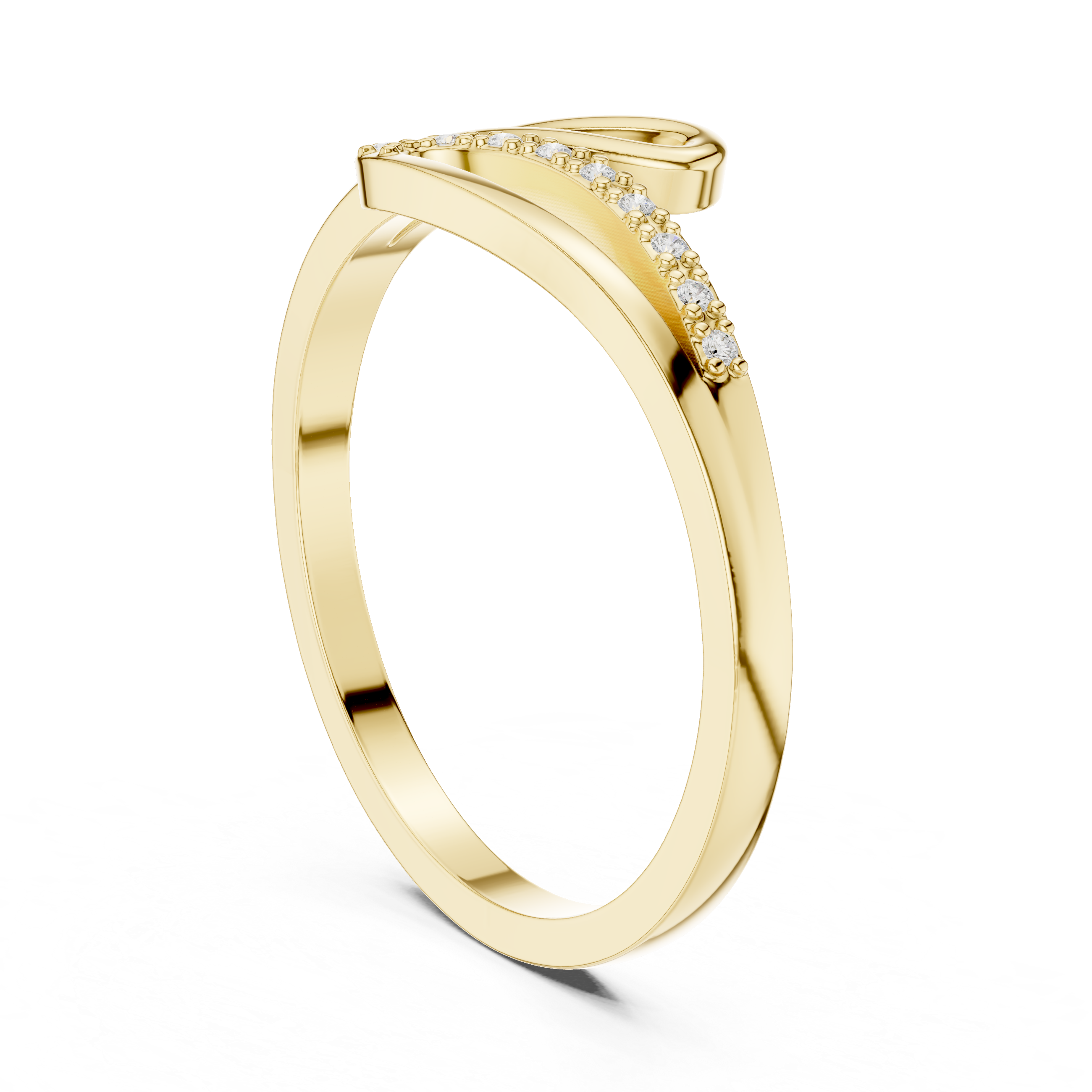 Open Loop Diamond Wave Ring
