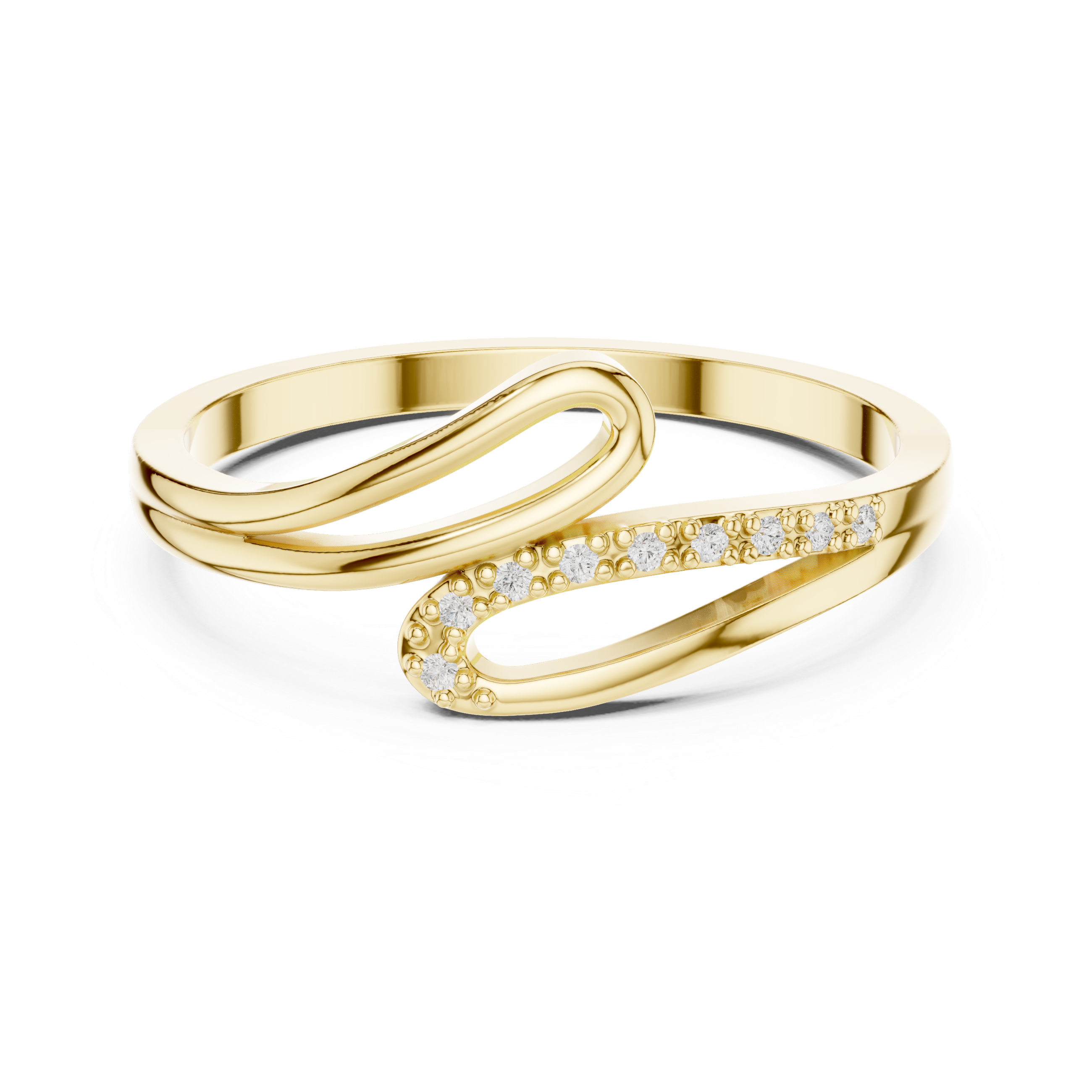 Open Loop Diamond Wave Ring