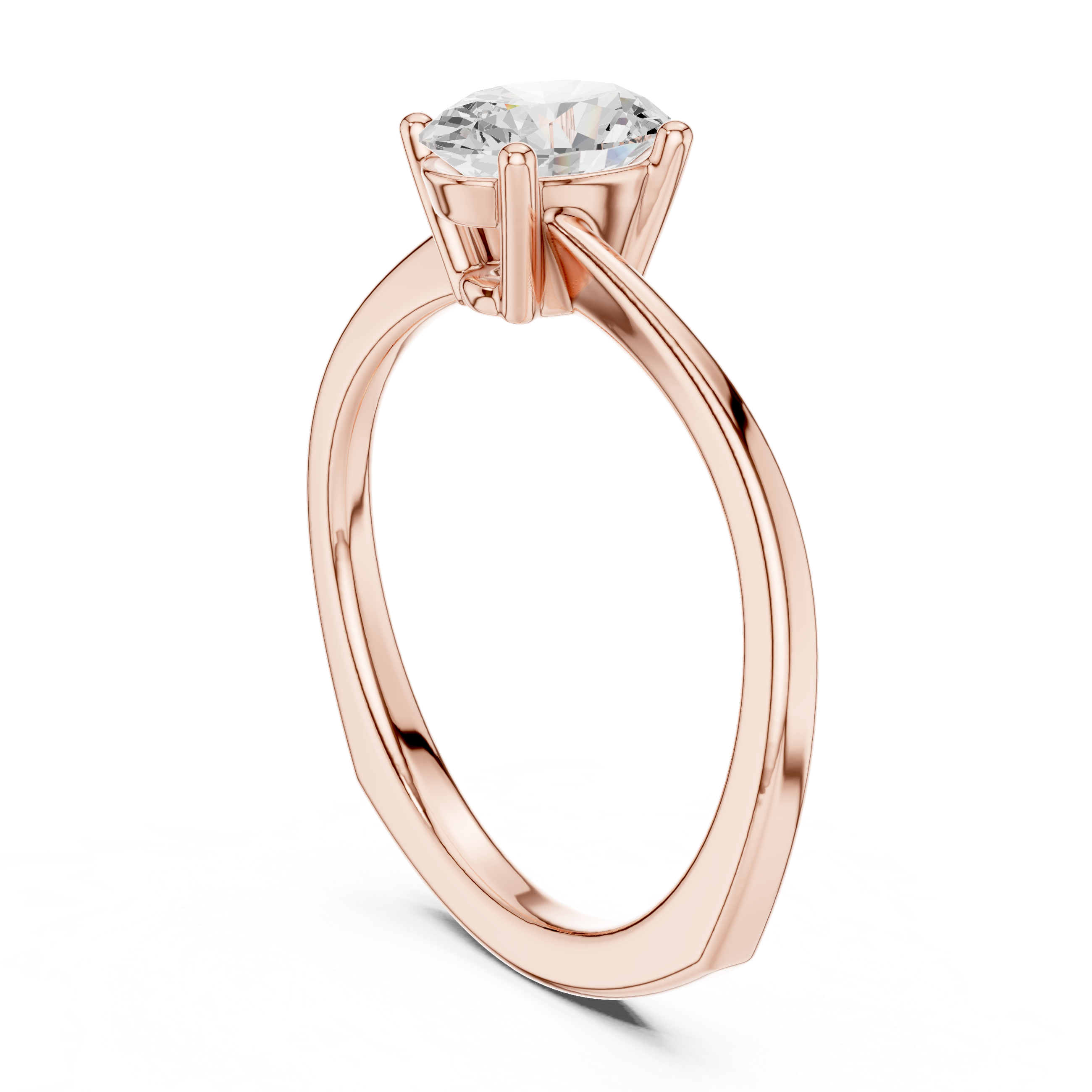 Oval Solitaire Twist Engagement Ring