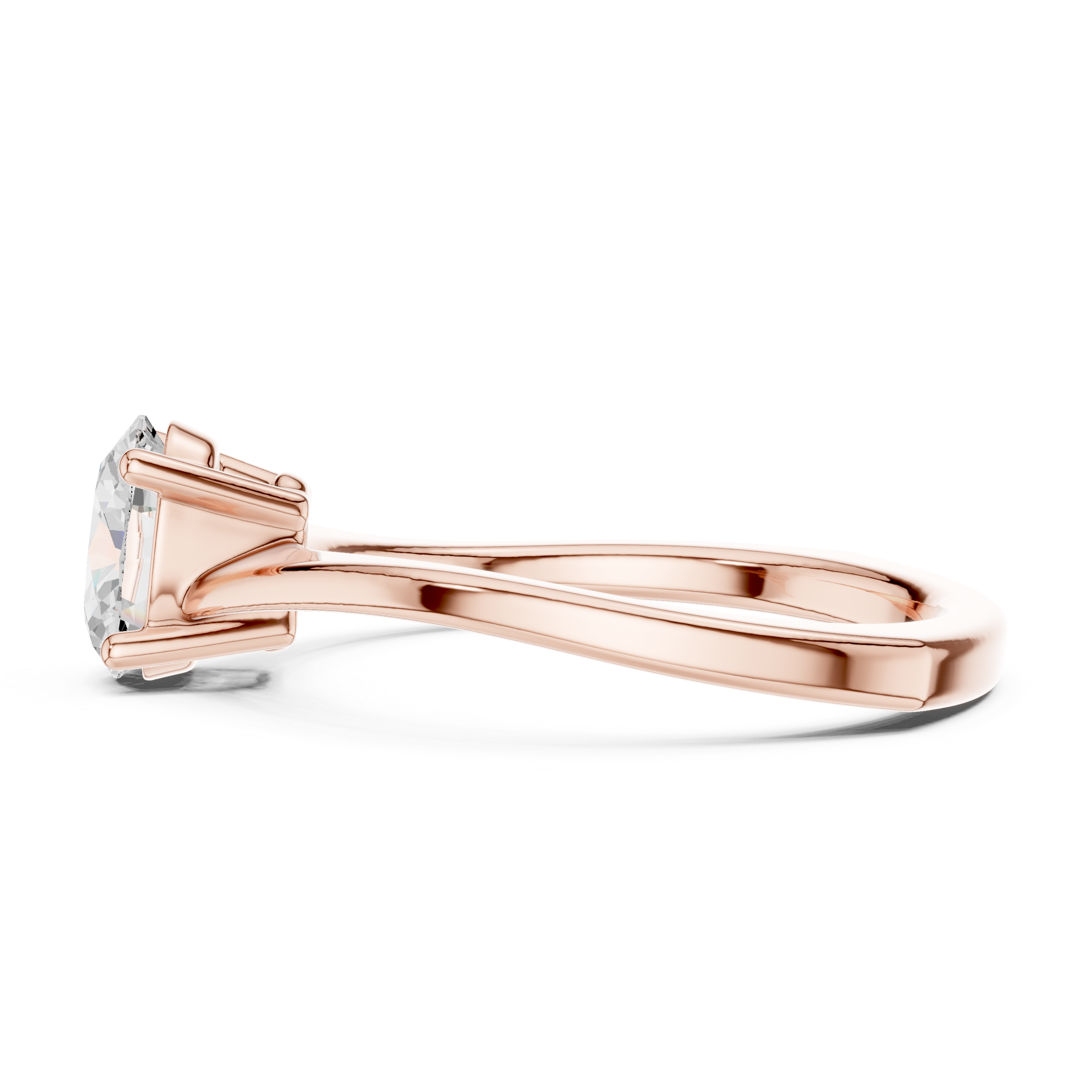 Oval Solitaire Twist Engagement Ring
