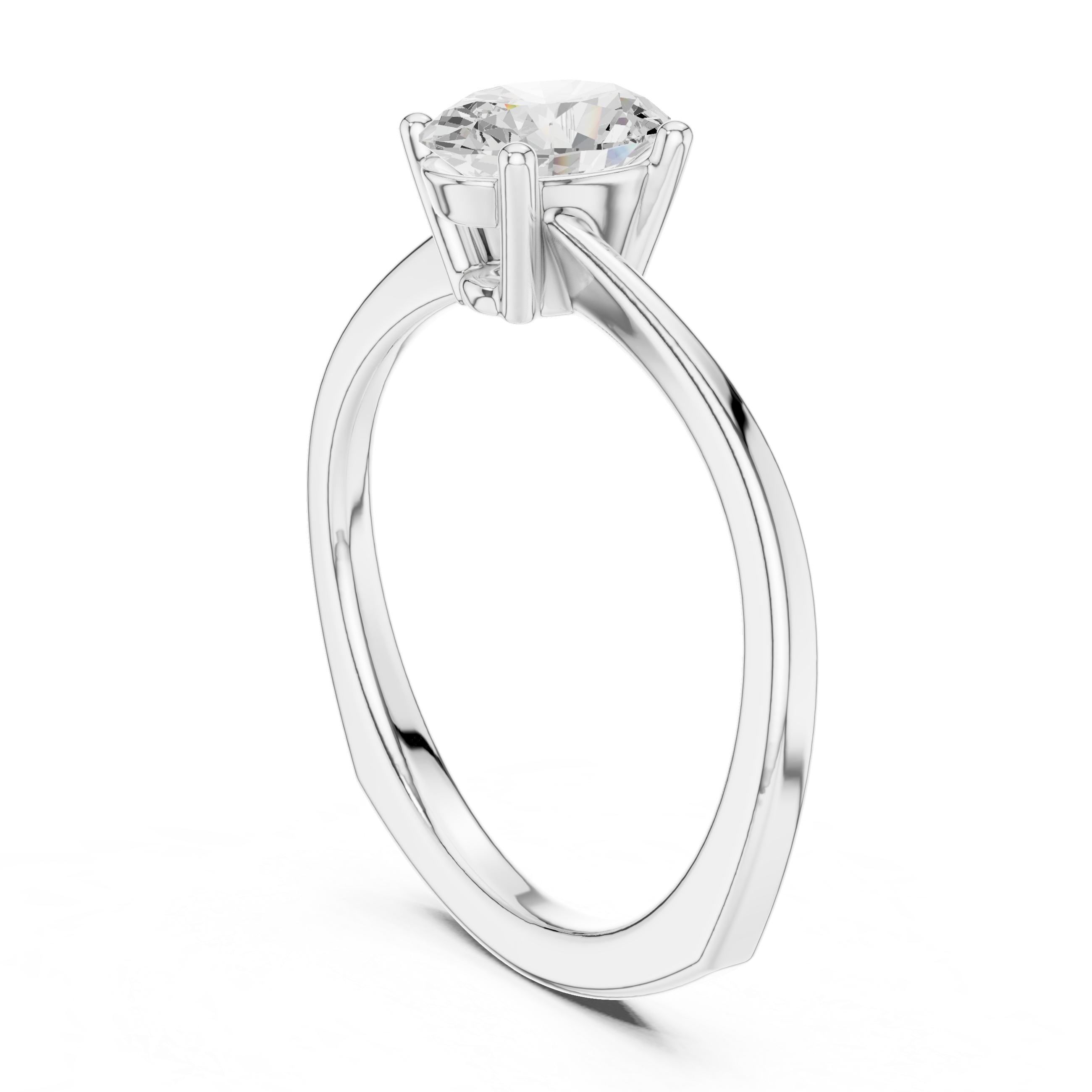 Oval Solitaire Twist Engagement Ring