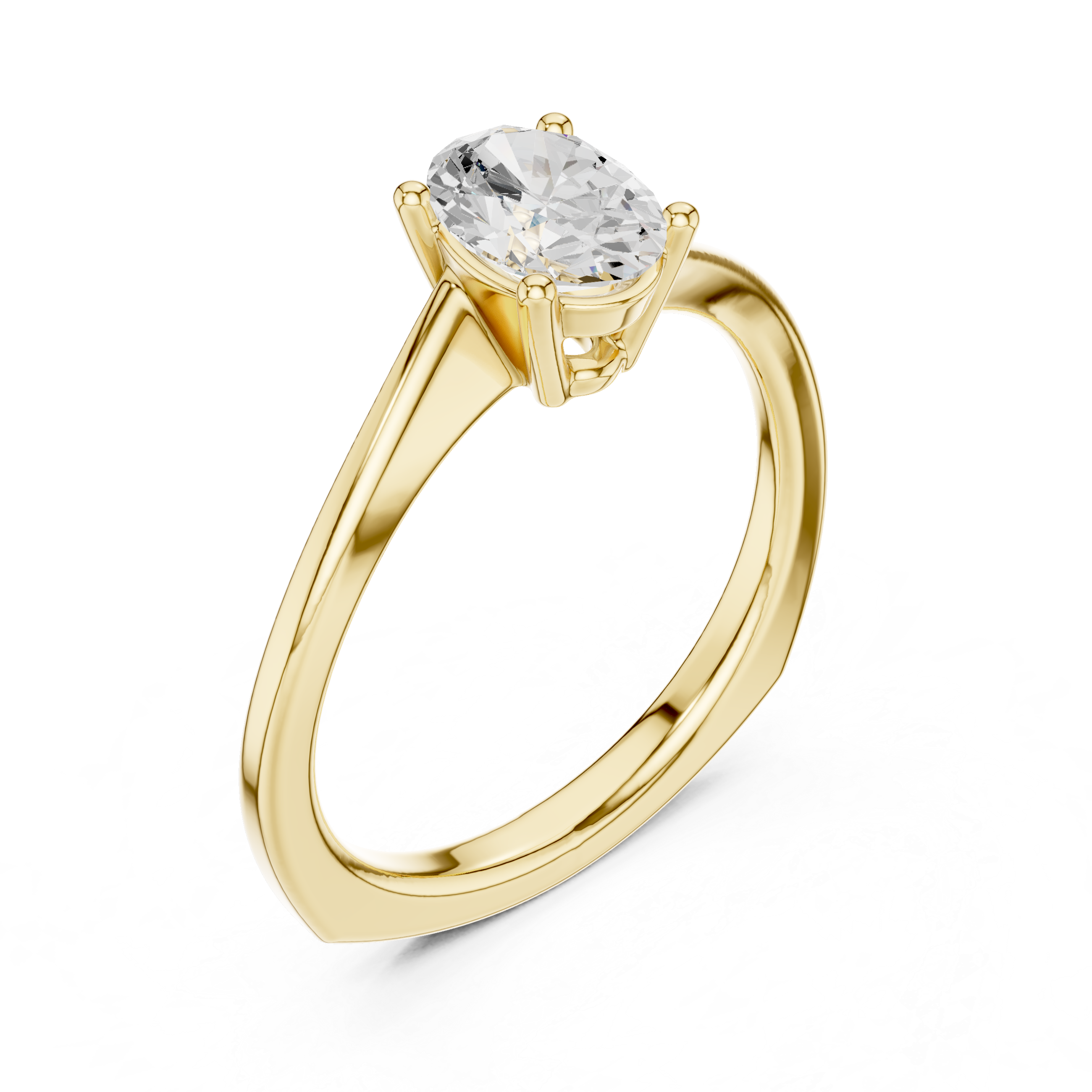 Oval Solitaire Twist Engagement Ring