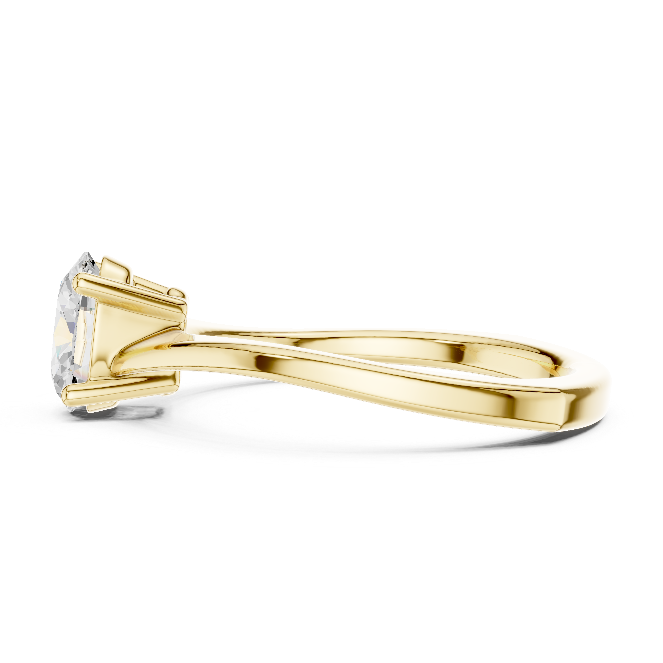 Oval Solitaire Twist Engagement Ring
