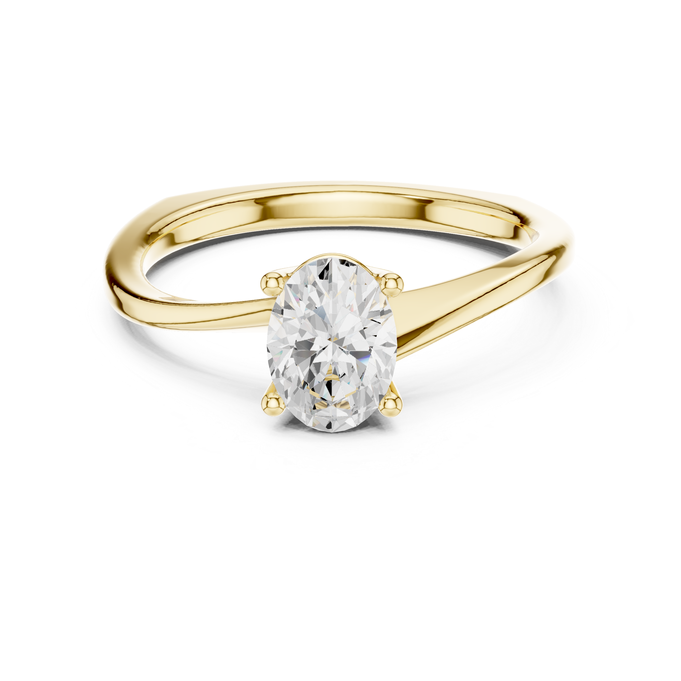 Oval Solitaire Twist Engagement Ring