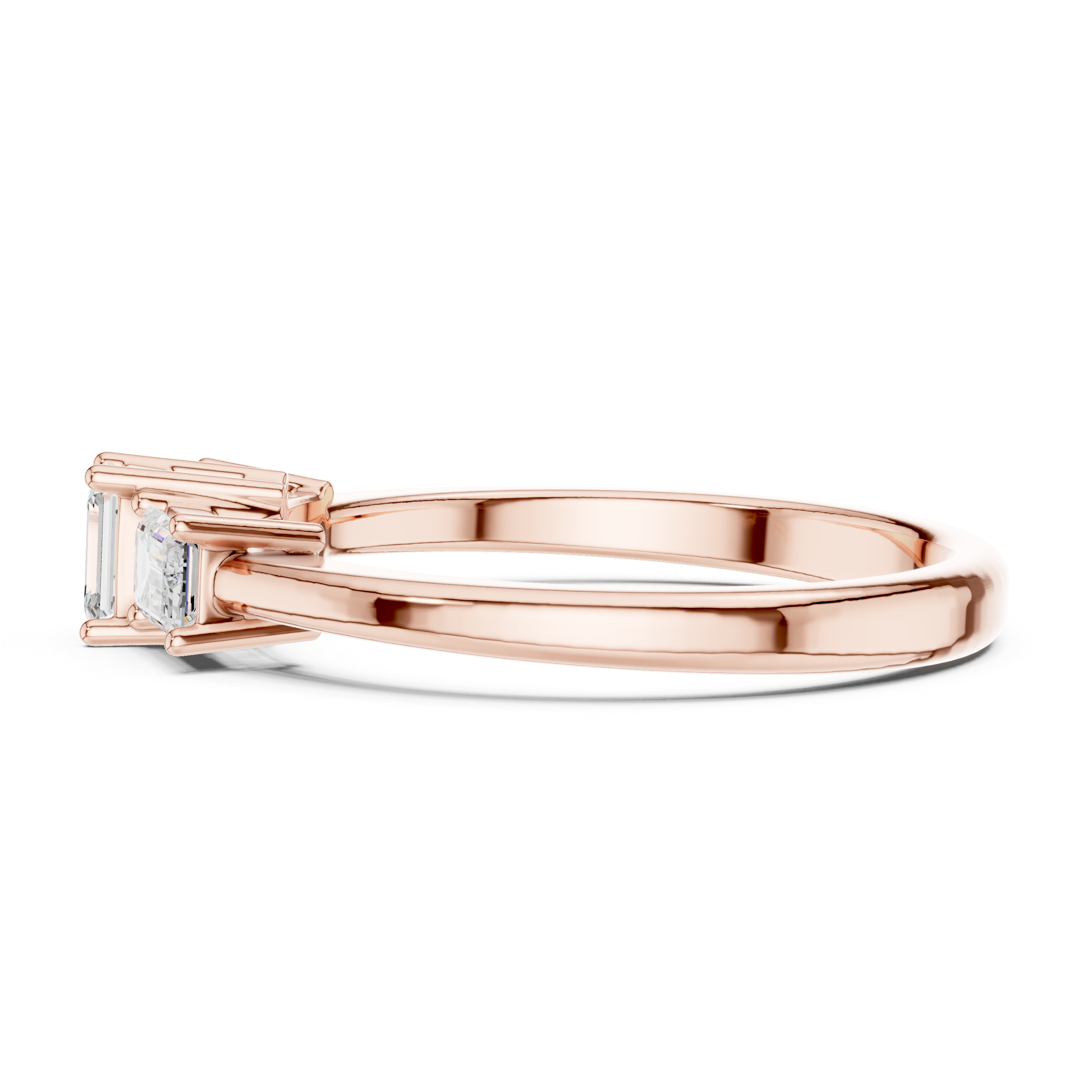 Three Stone Emerald Cut Ring