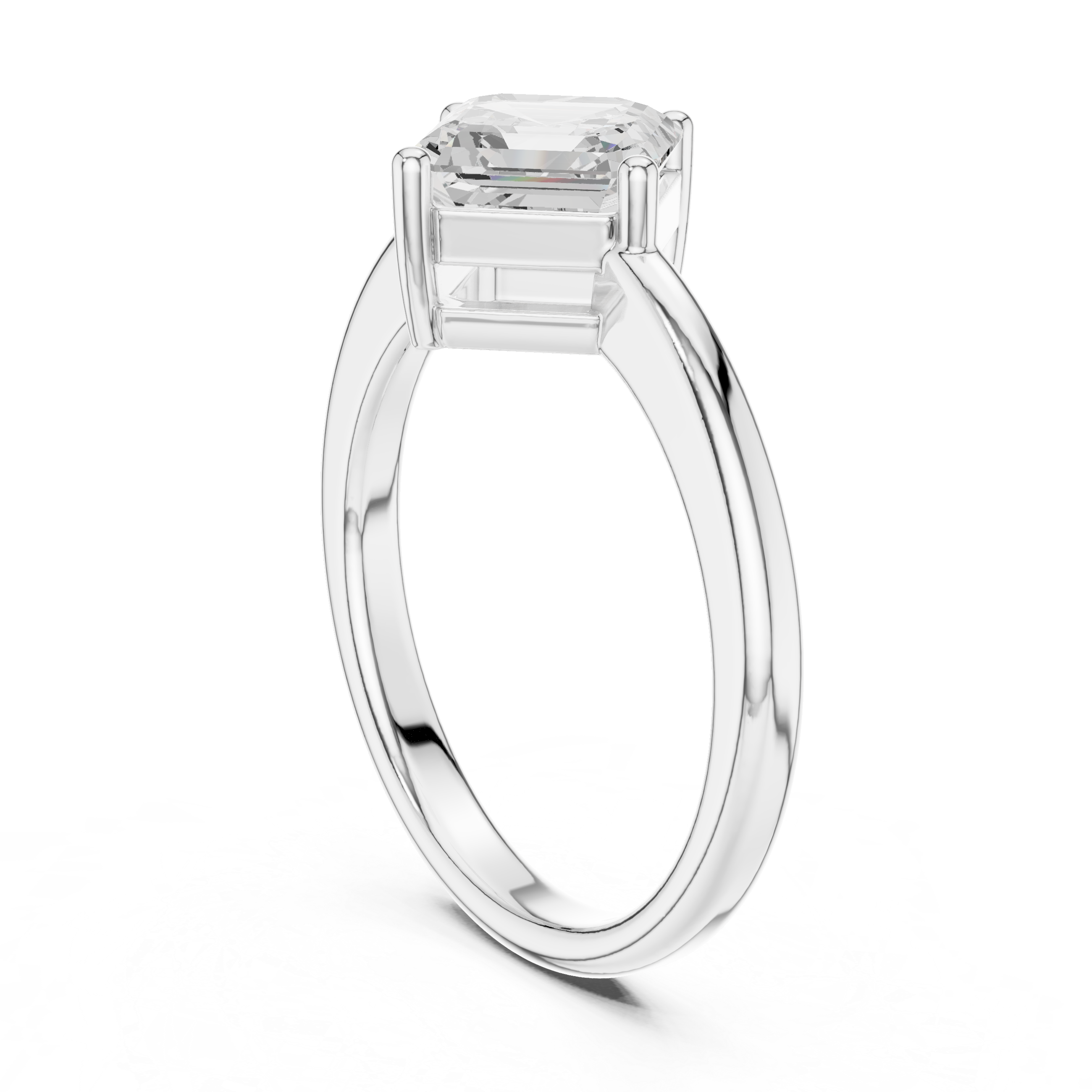Asscher Cut Solitaire Diamond Ring