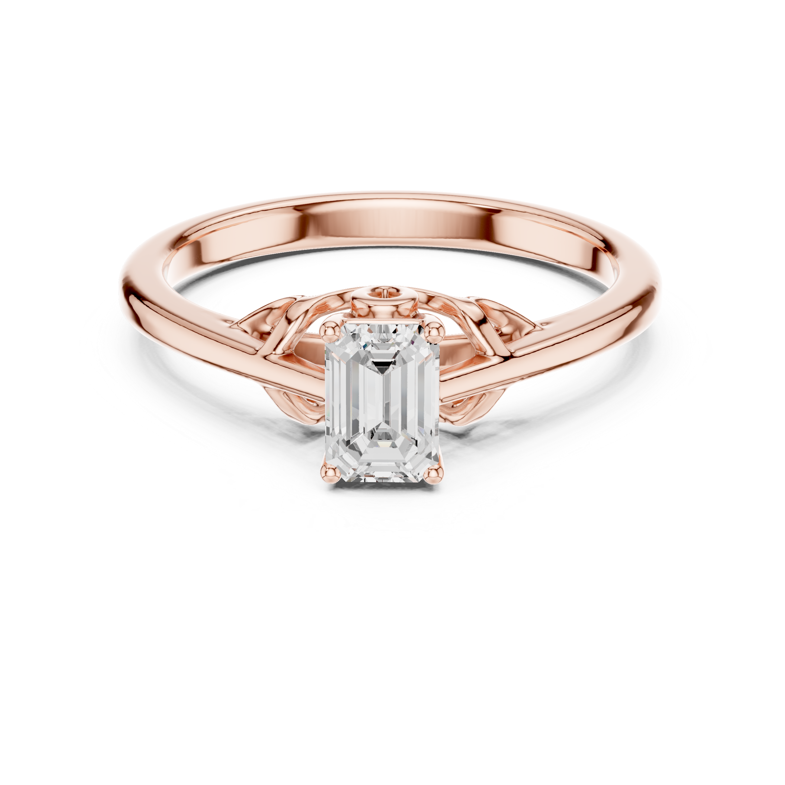 Emerald Cut Solitaire Diamond Ring