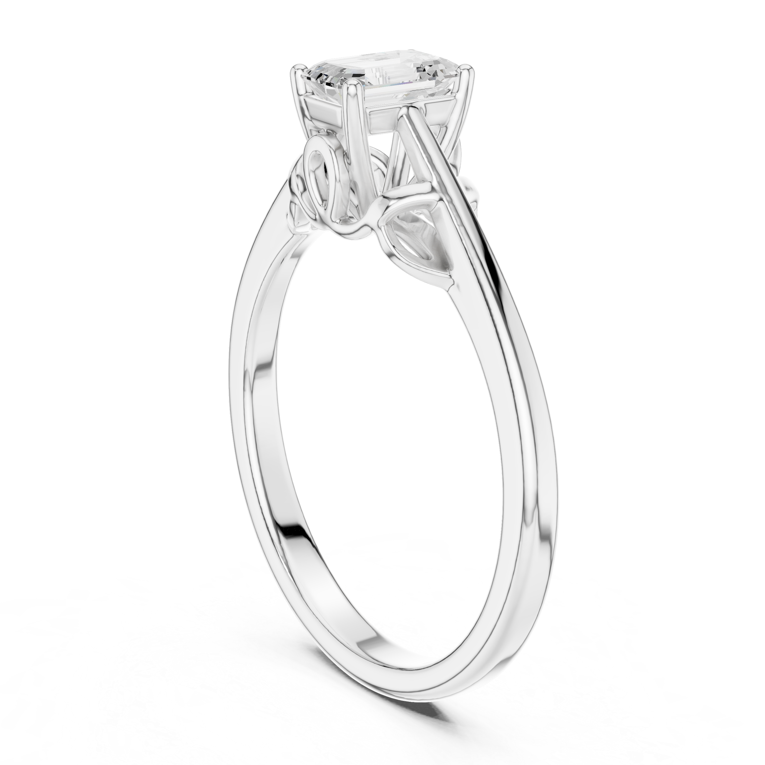 Emerald Cut Solitaire Diamond Ring