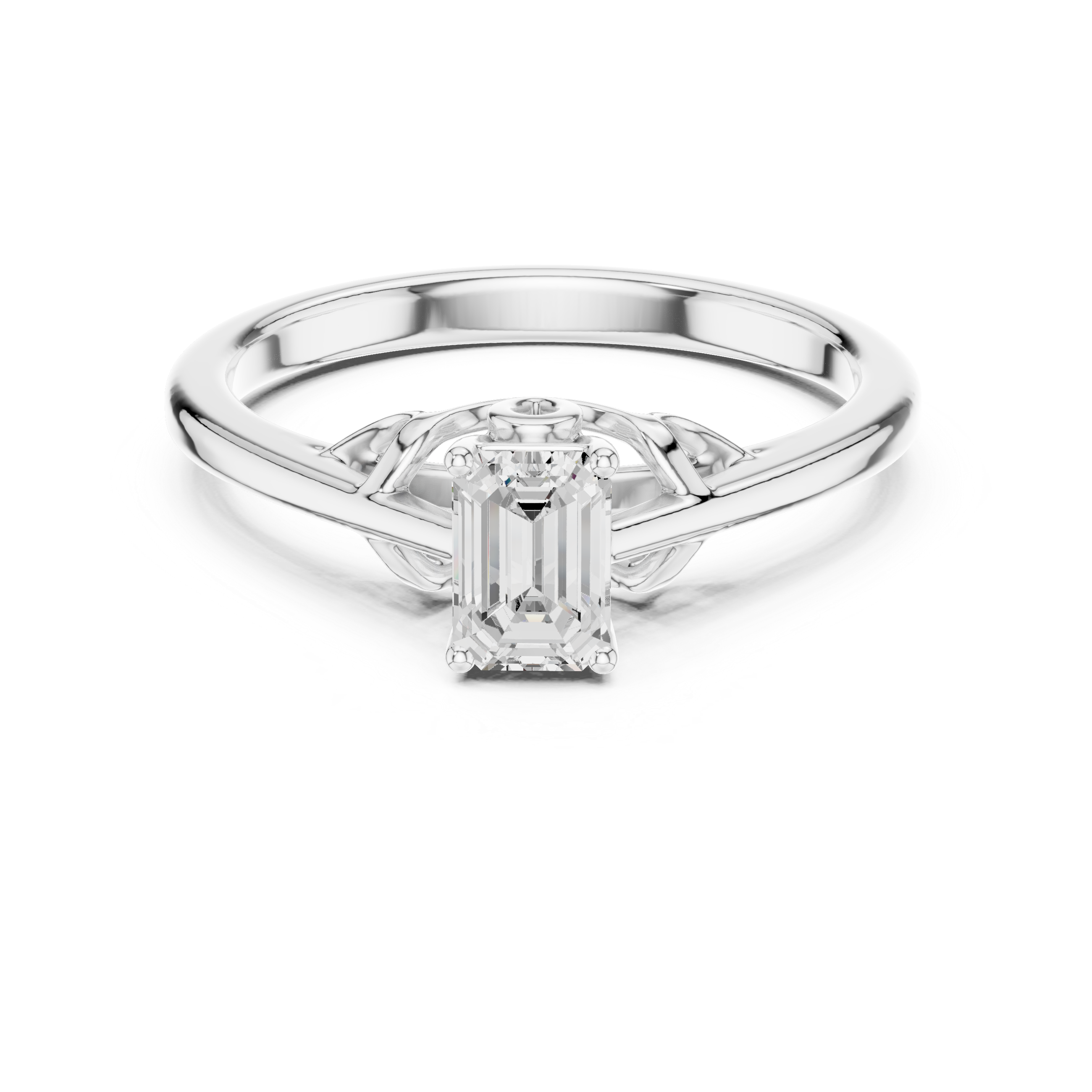 Emerald Cut Solitaire Diamond Ring