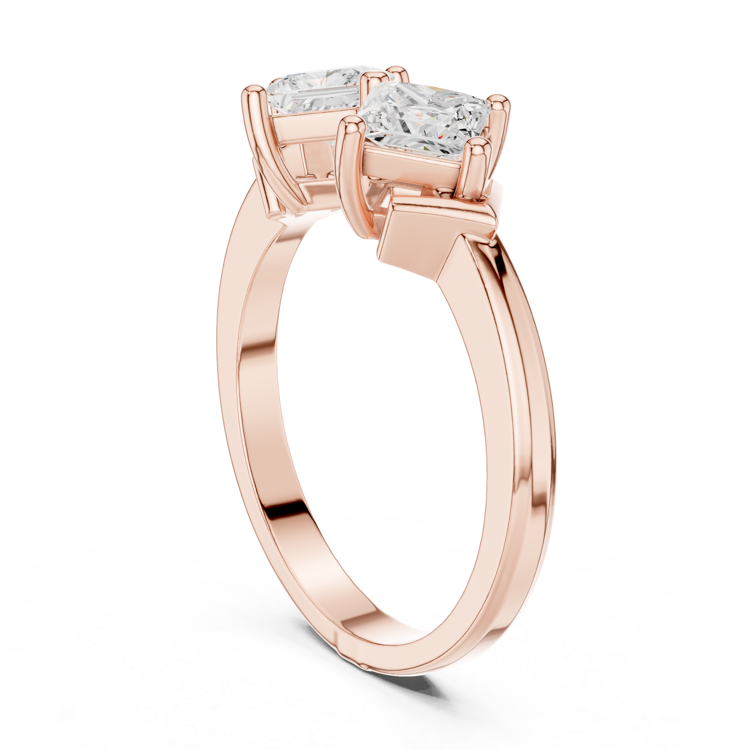 Princess Cut Two Stone Diamond Ring