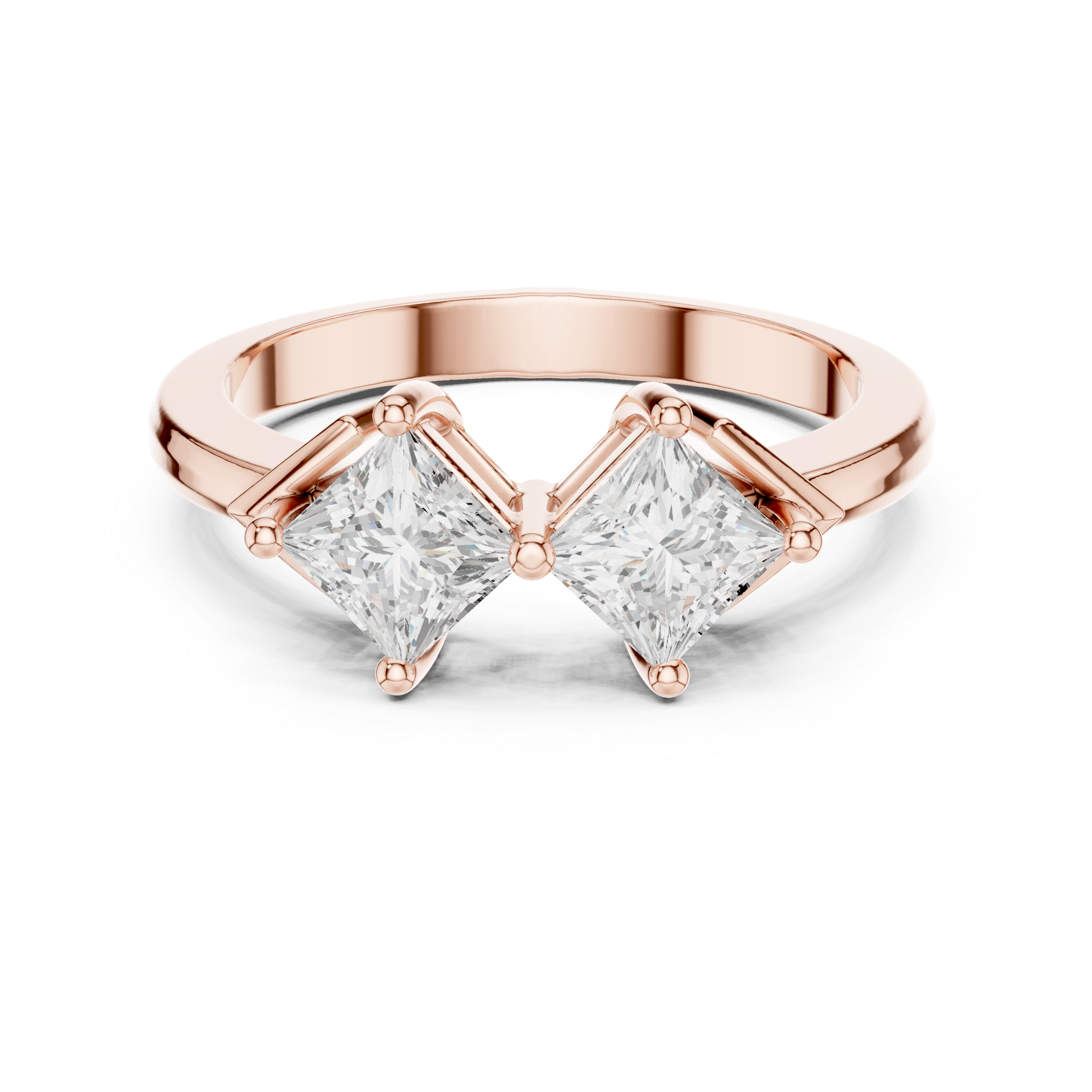 Princess Cut Two Stone Diamond Ring