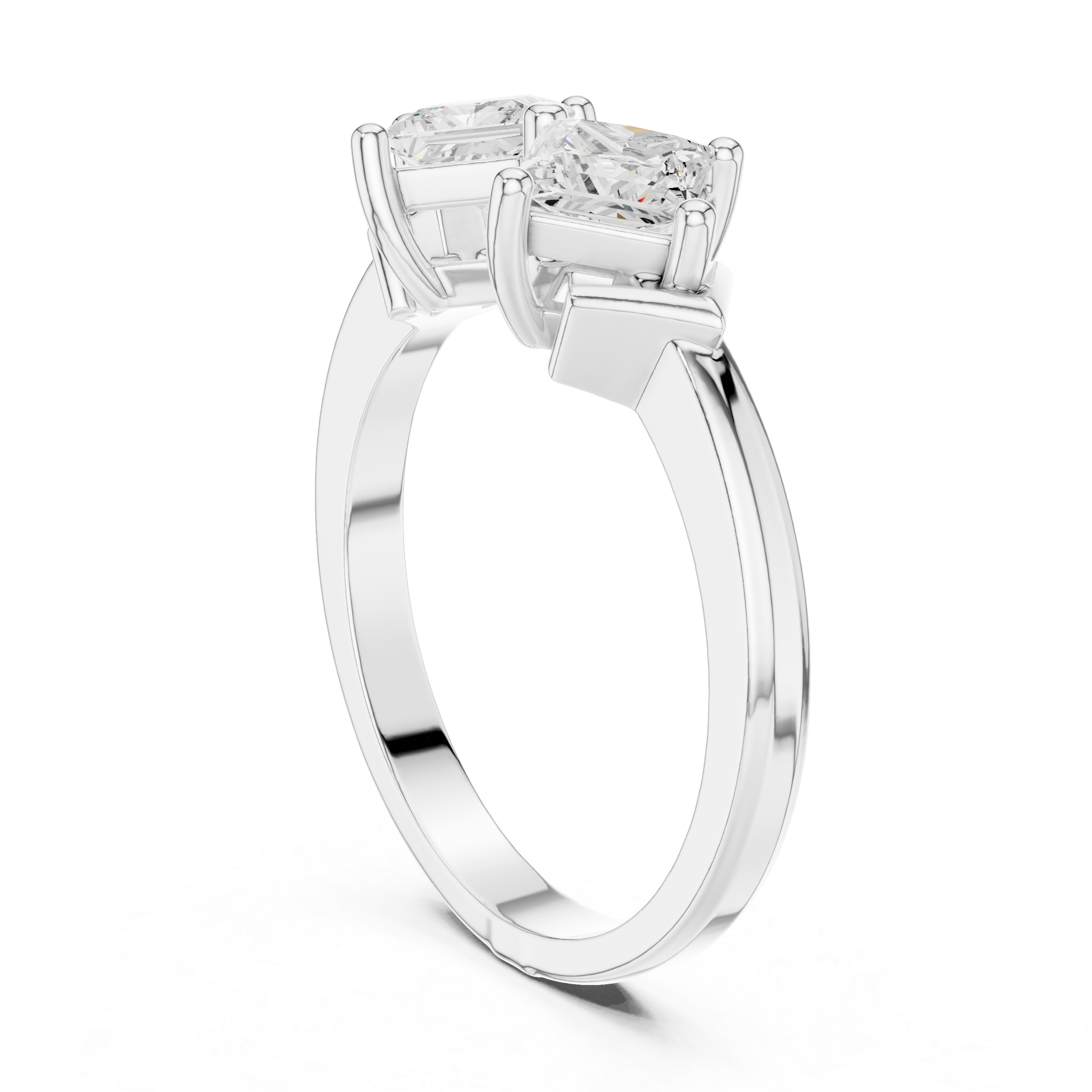 Princess Cut Two Stone Diamond Ring