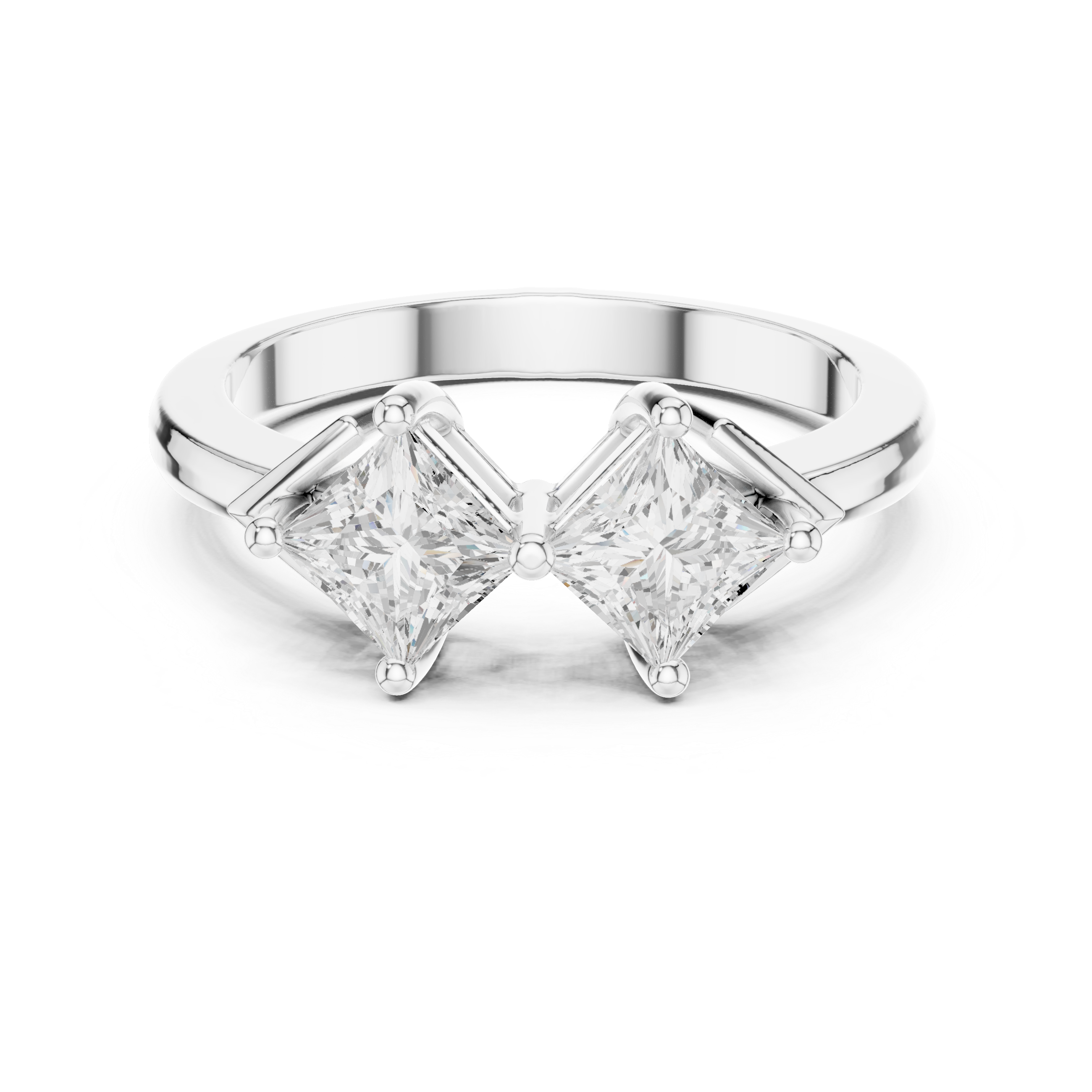 Princess Cut Two Stone Diamond Ring