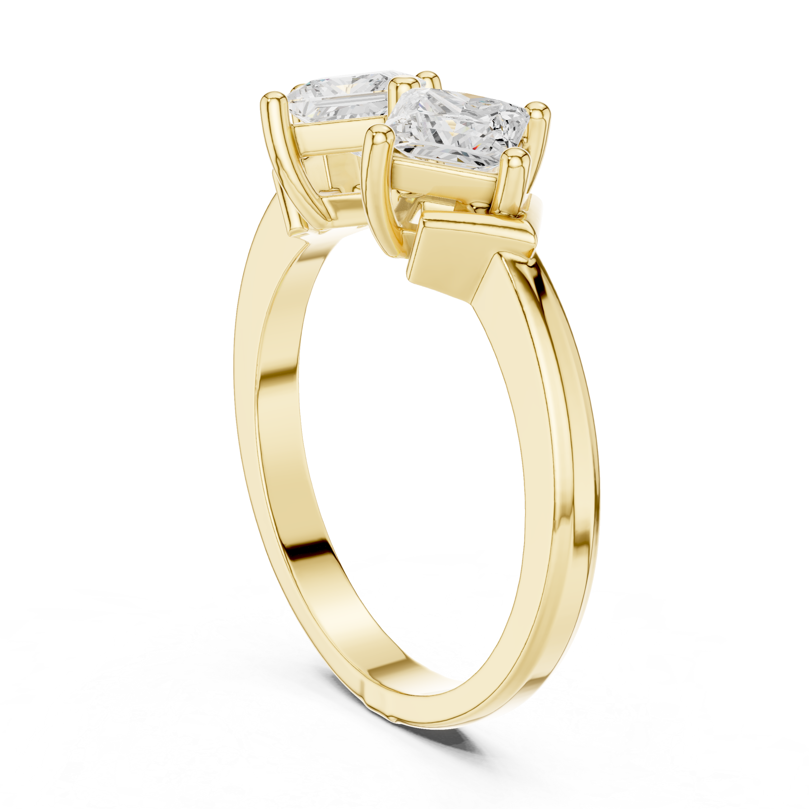 Princess Cut Two Stone Diamond Ring