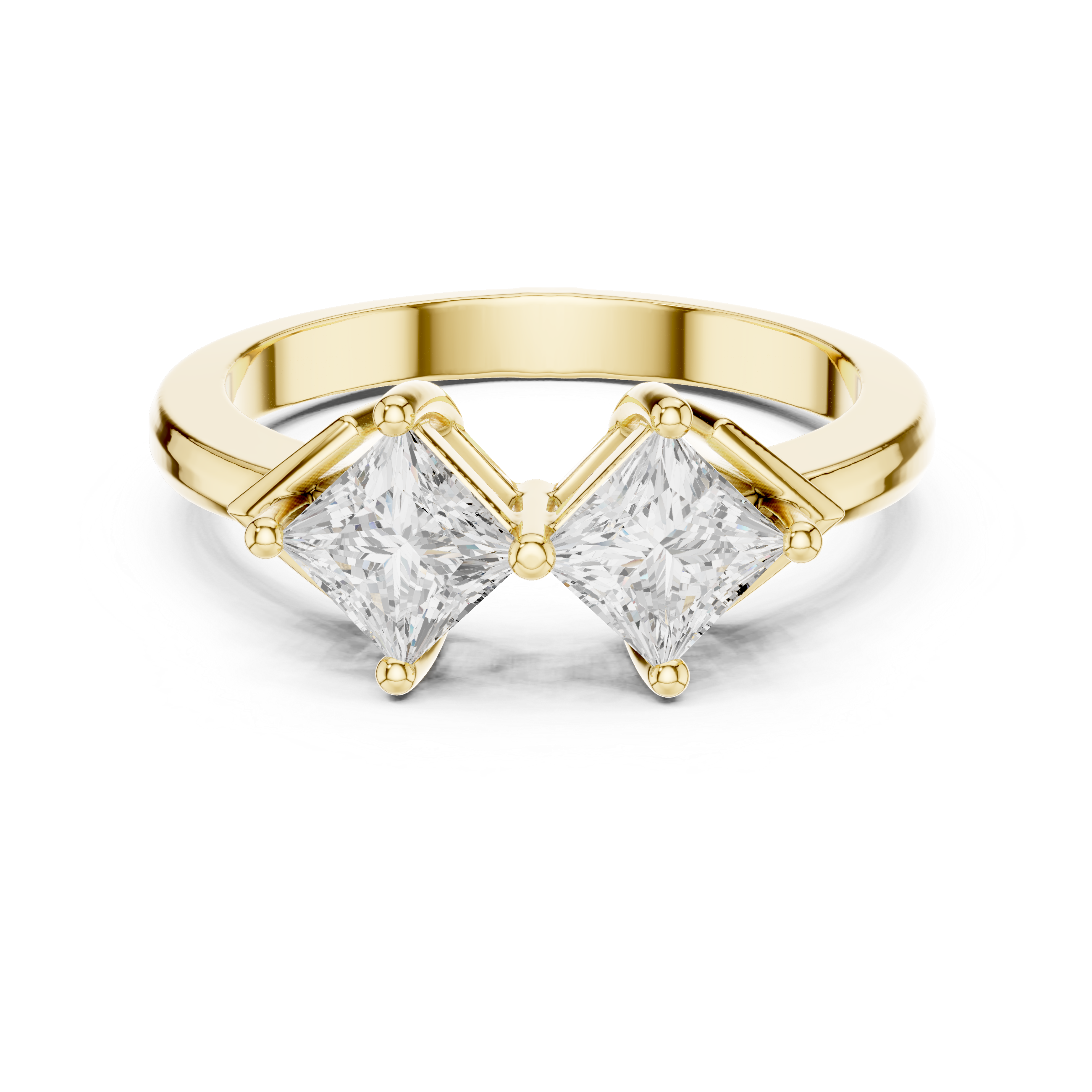 Princess Cut Two Stone Diamond Ring