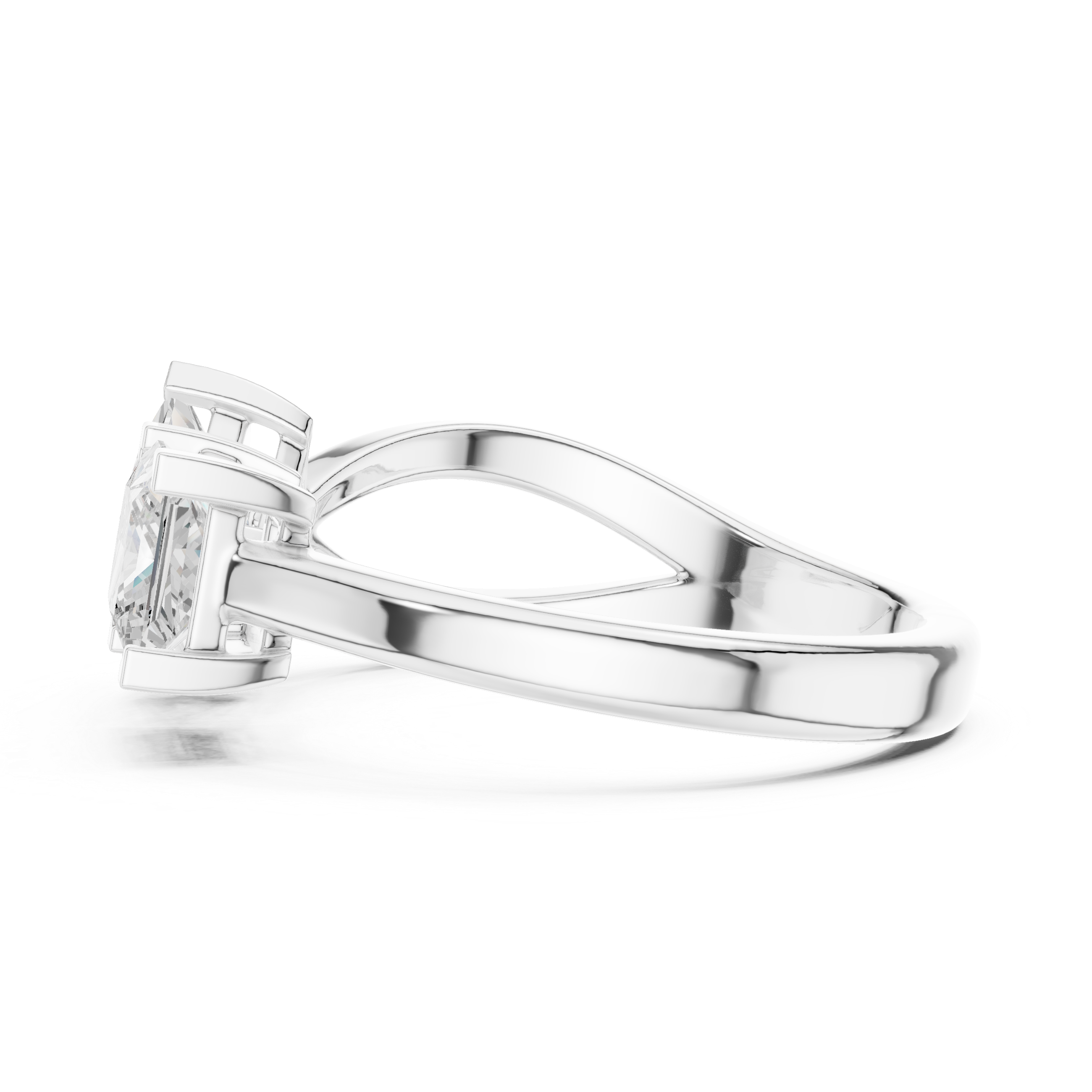 Two Stone Princess Diamond Bypass Ring