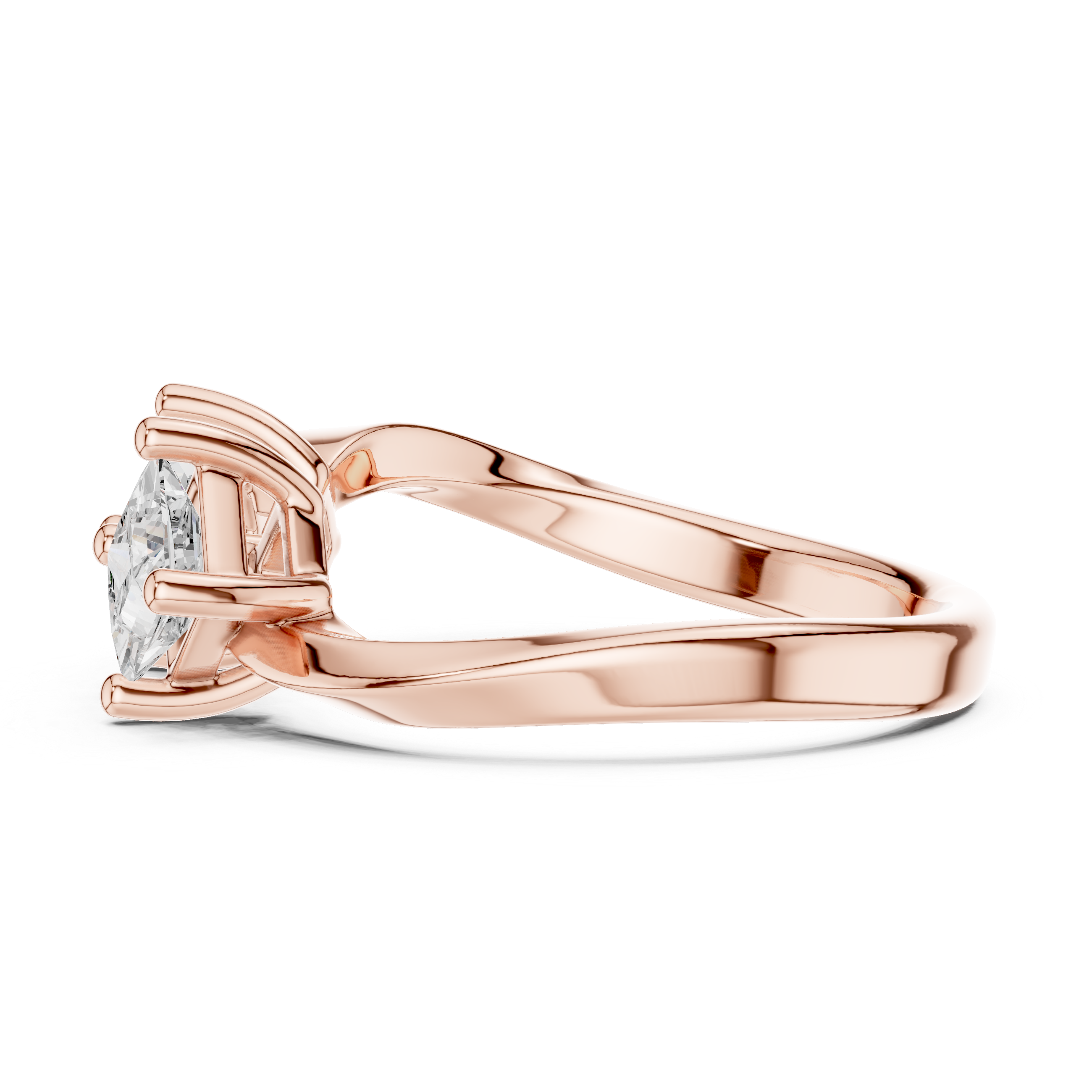 Twin Princess Bypass Engagement Ring