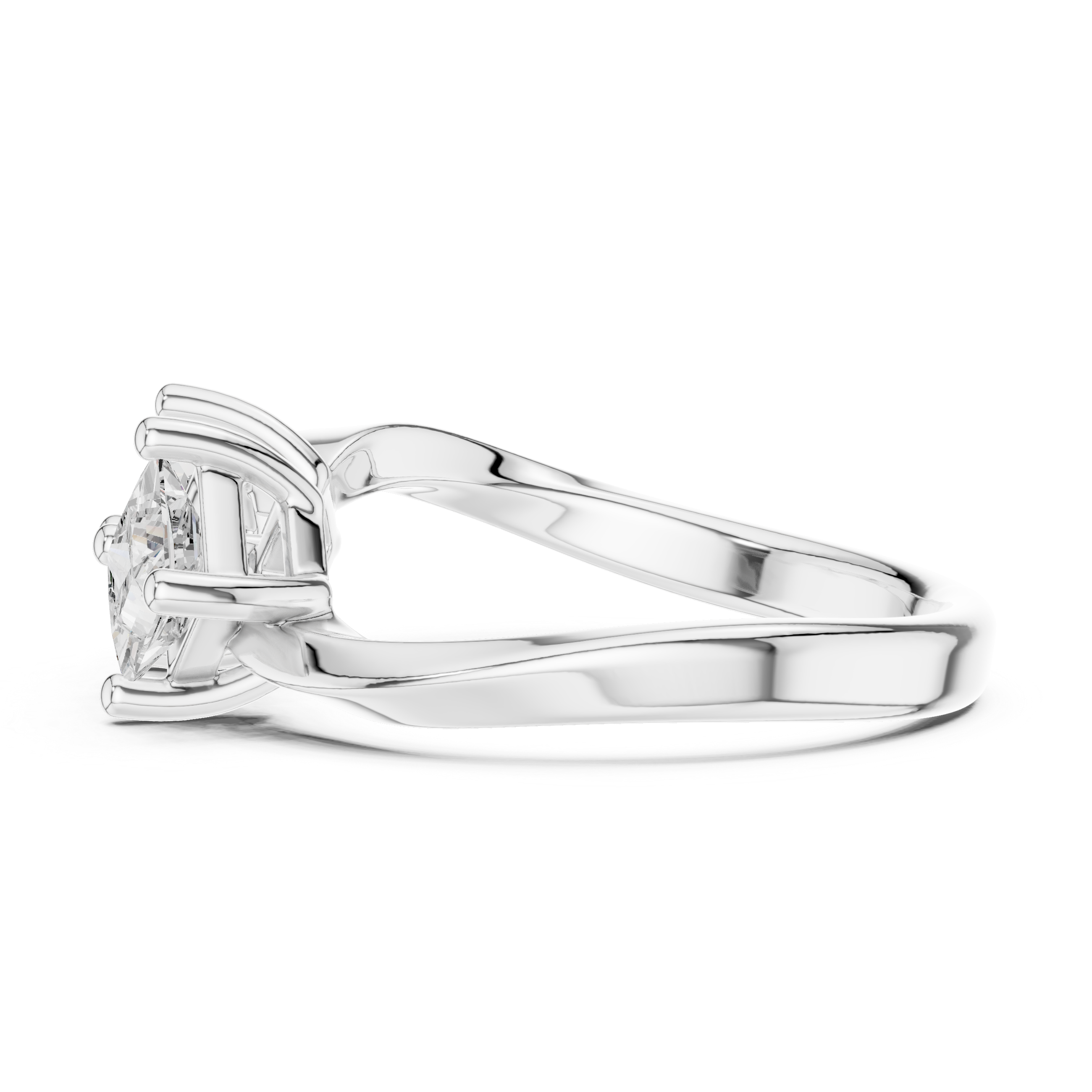 Twin Princess Bypass Engagement Ring