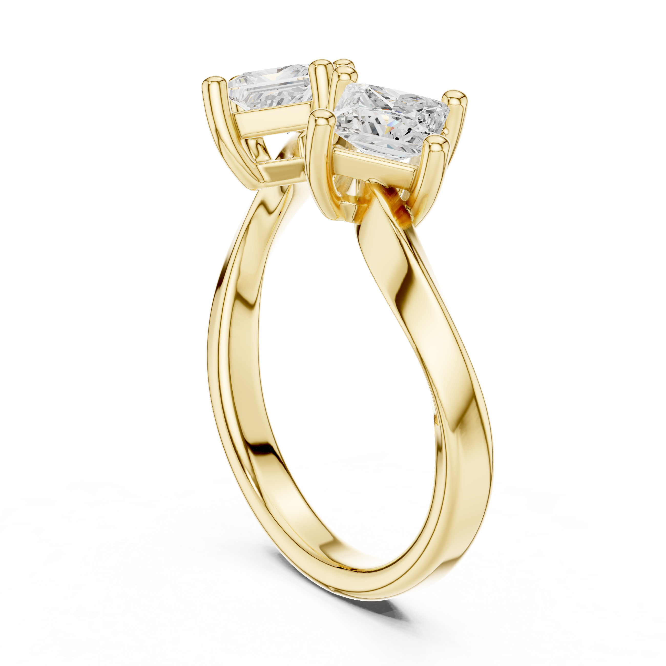 Twin Princess Bypass Engagement Ring