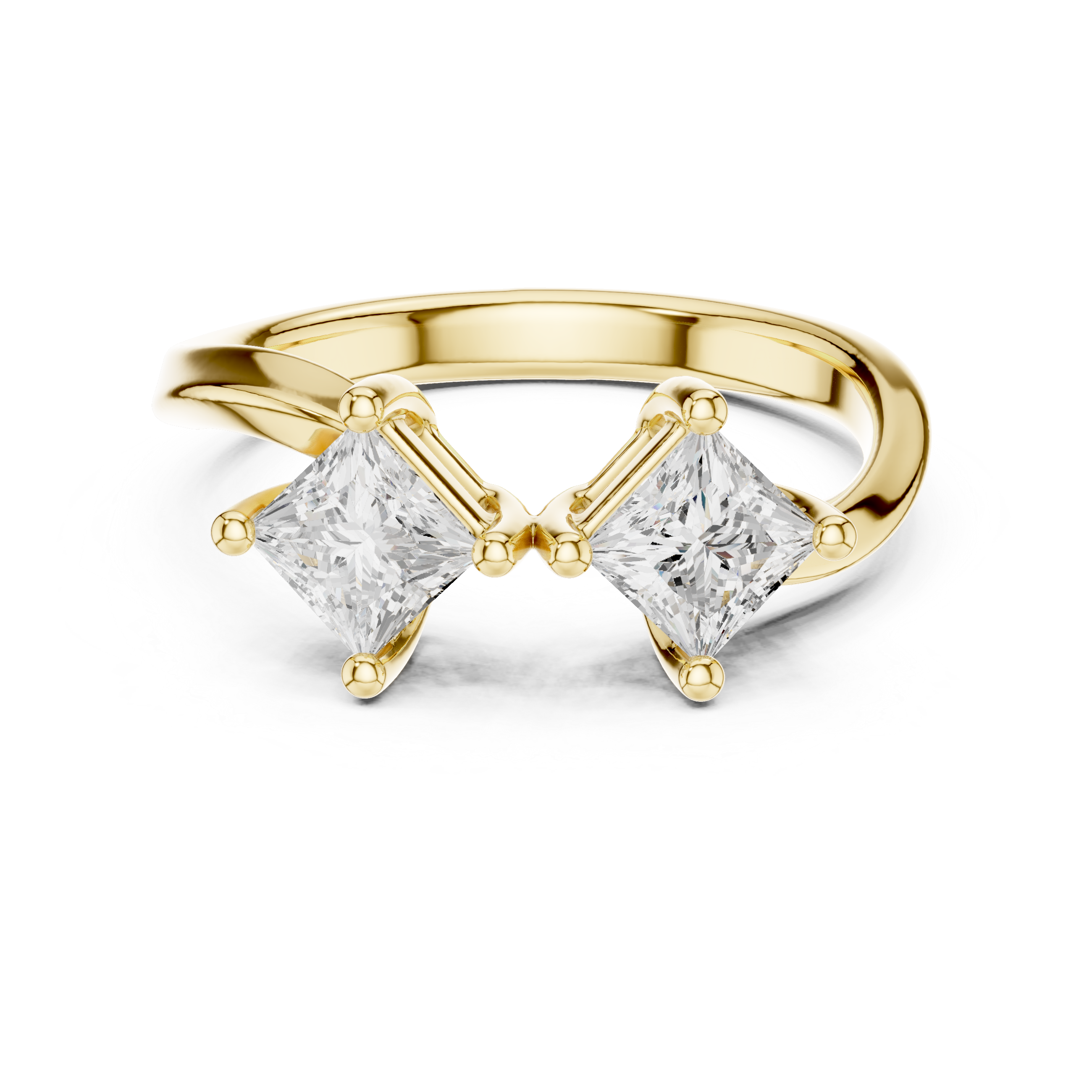 Twin Princess Bypass Engagement Ring