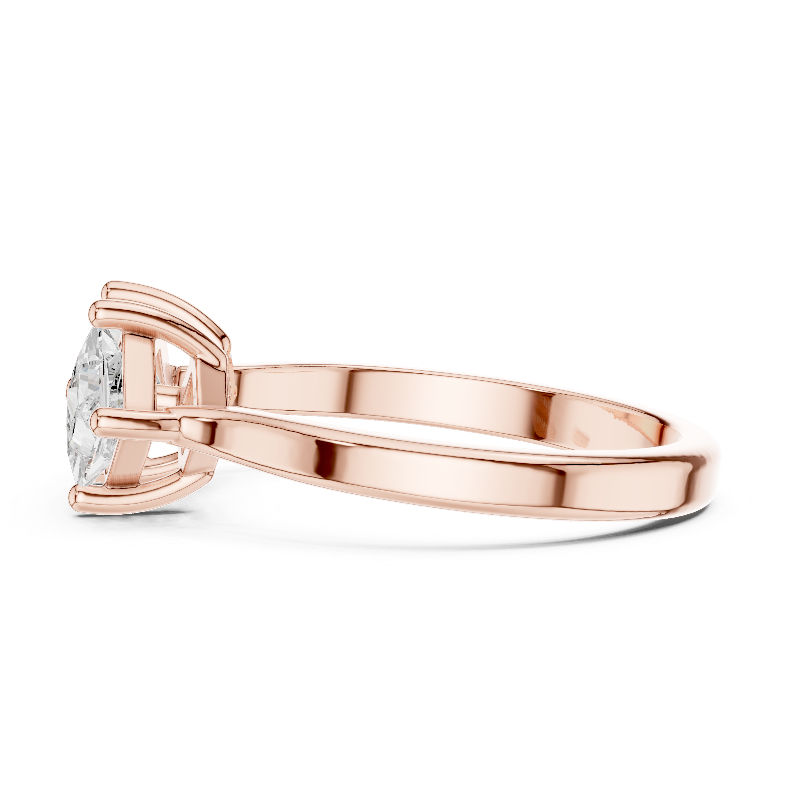 Twin Princess Diamond Engagement Ring