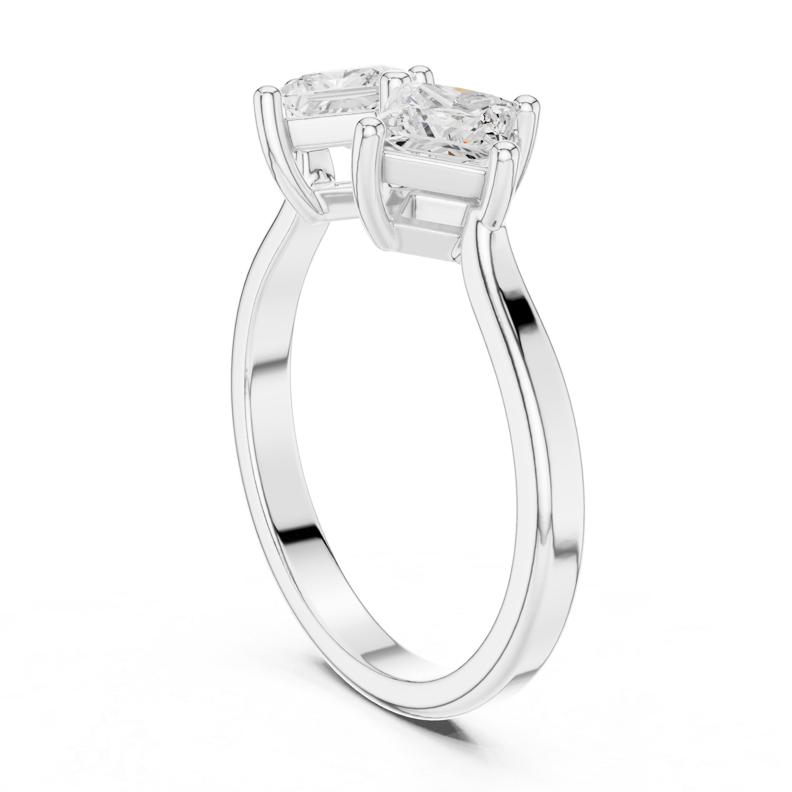 Twin Princess Diamond Engagement Ring