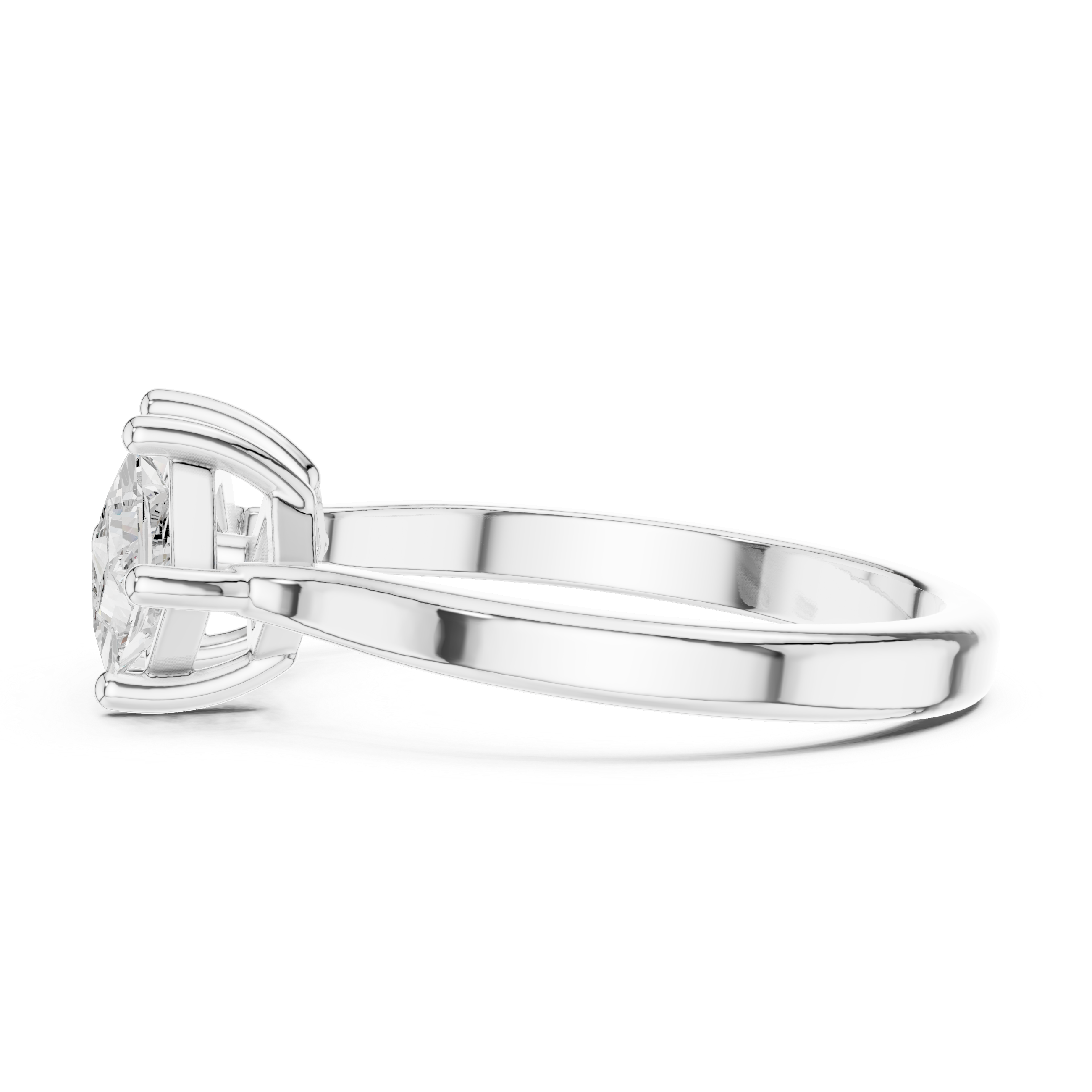 Twin Princess Diamond Engagement Ring