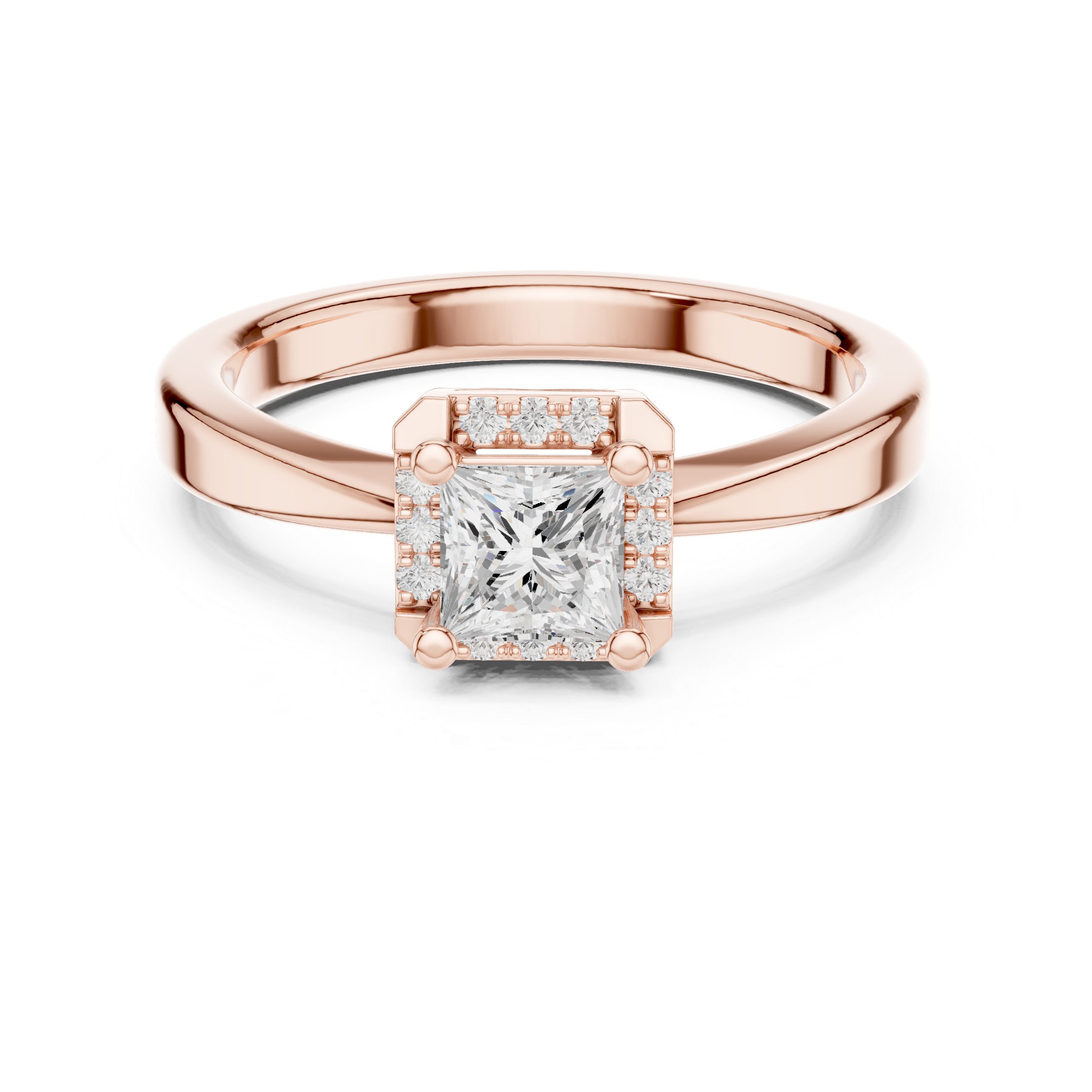Princess Halo Diamond Engagement Ring