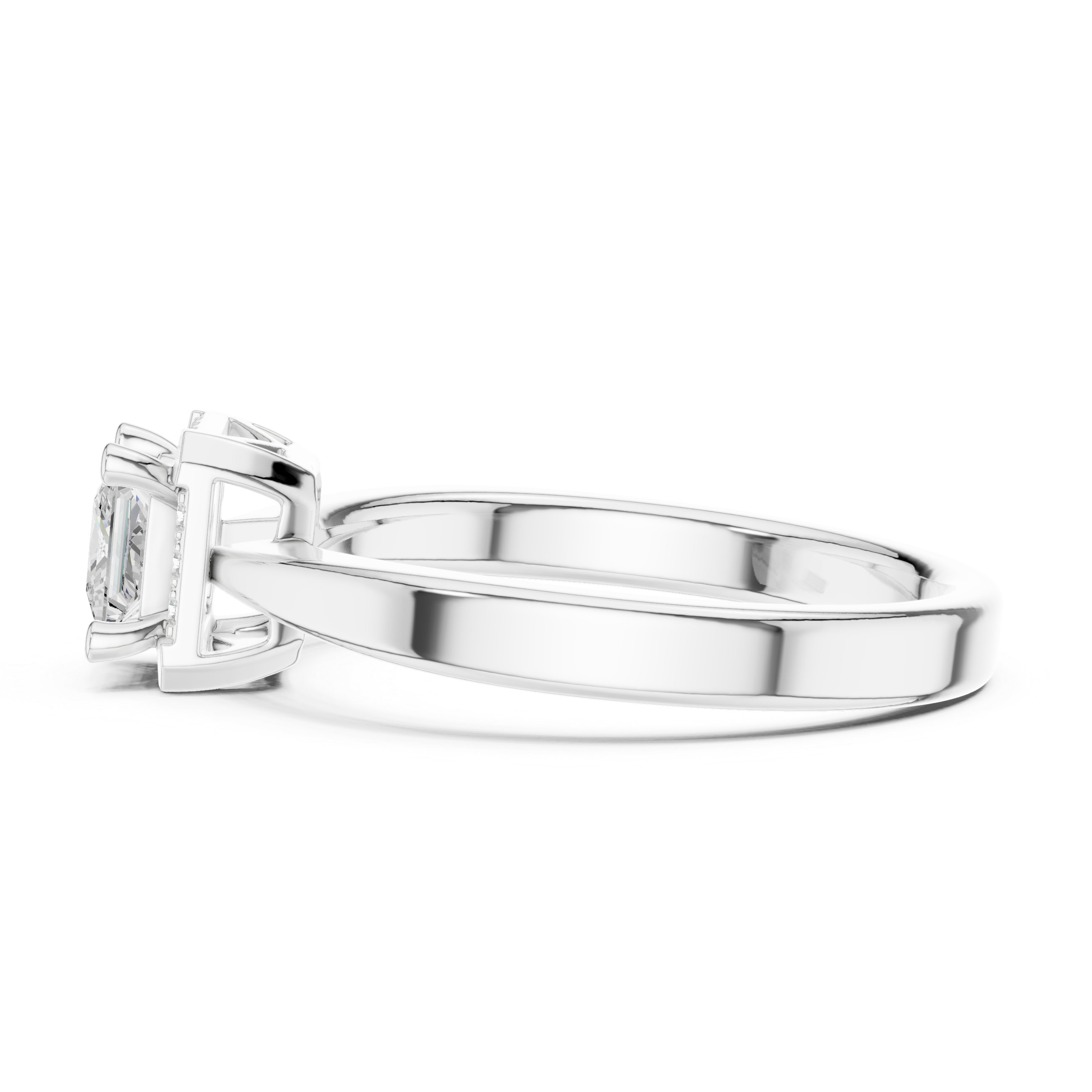Princess Halo Diamond Engagement Ring