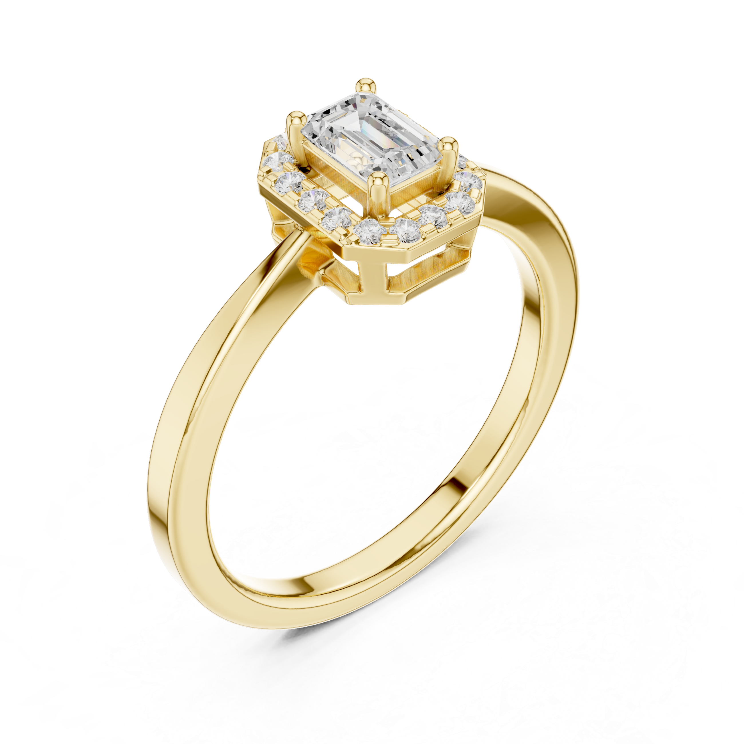 Emerald Halo Diamond Engagement Ring