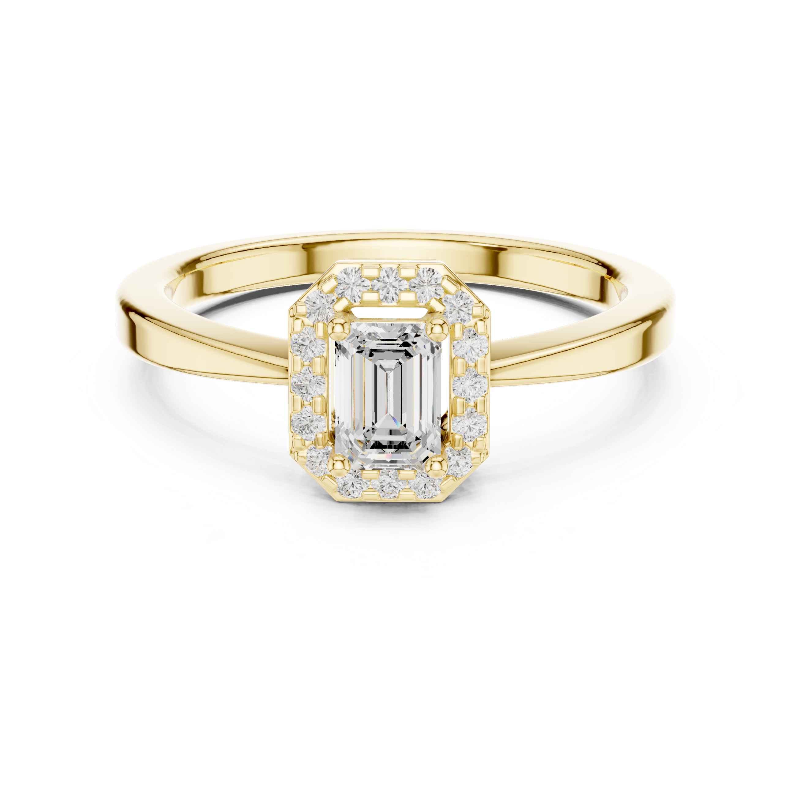 Emerald Halo Diamond Engagement Ring