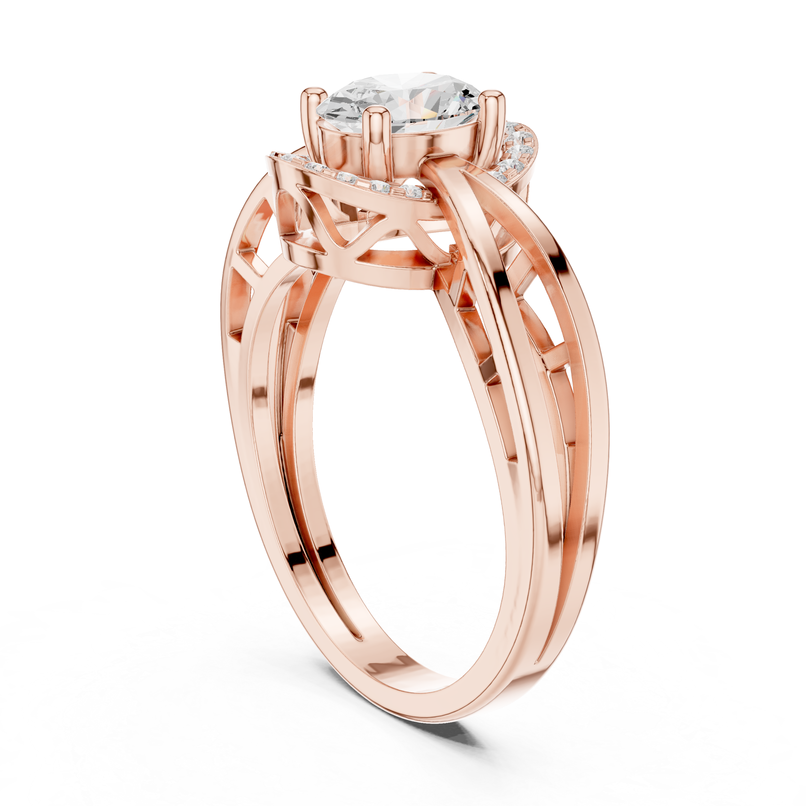 Vintage Oval Halo Diamond Engagement Ring