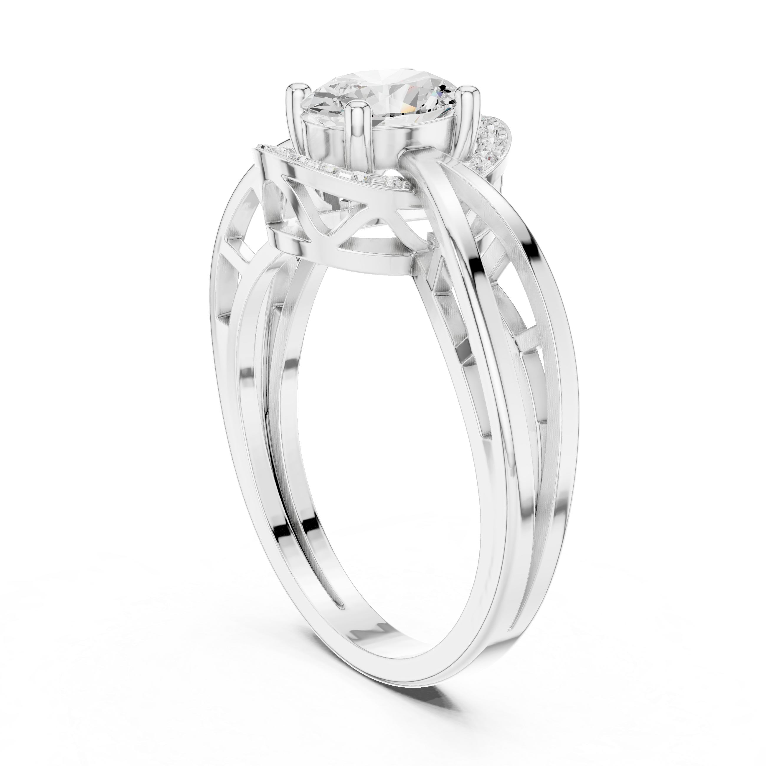 Vintage Oval Halo Diamond Engagement Ring