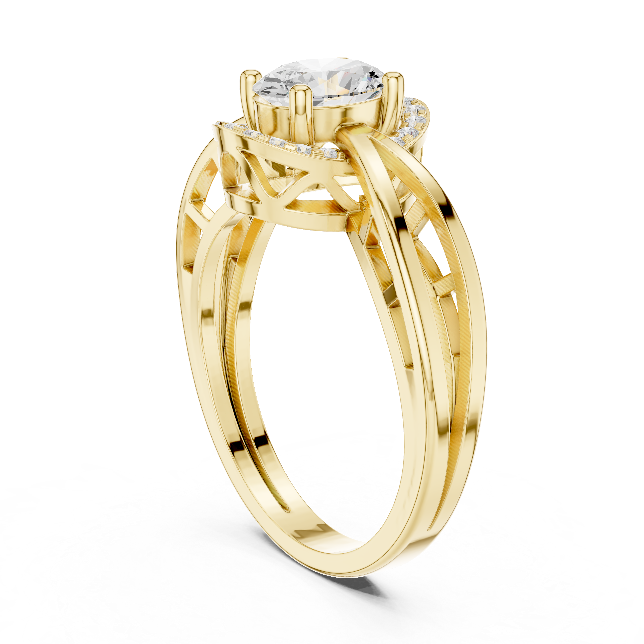 Vintage Oval Halo Diamond Engagement Ring