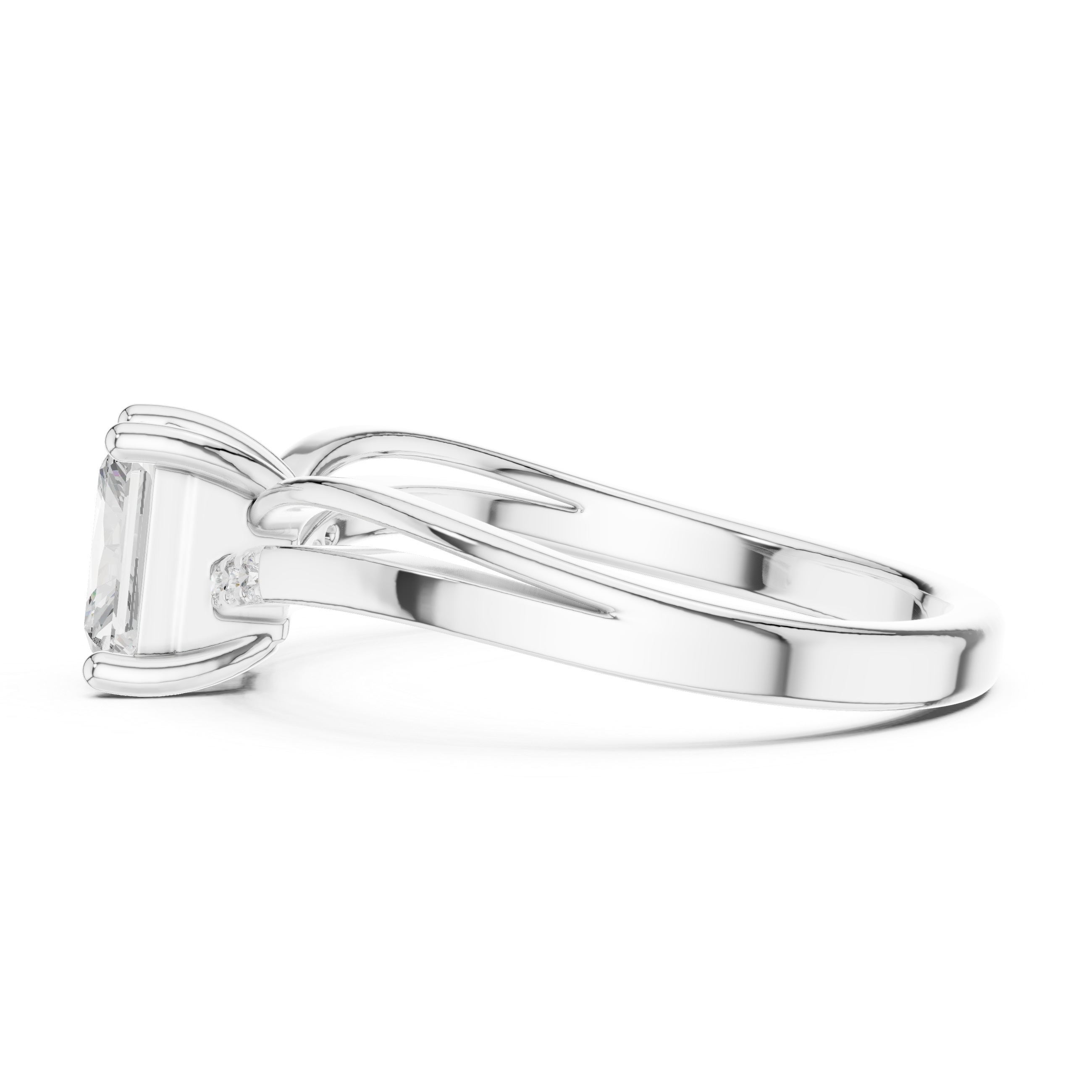 Radiant Diamond Split Shank Engagement Ring