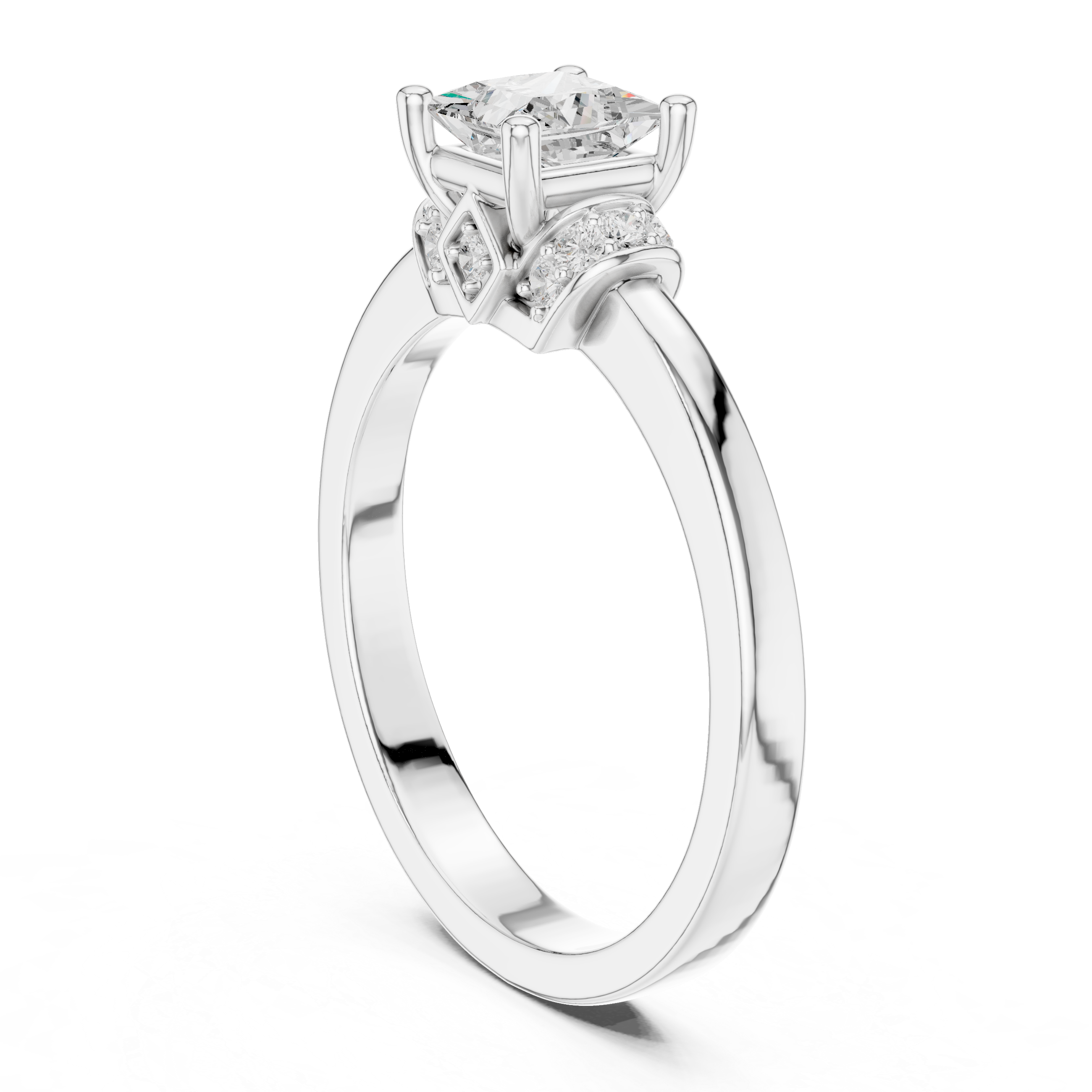 Vintage Princess Halo Diamond Engagement Ring