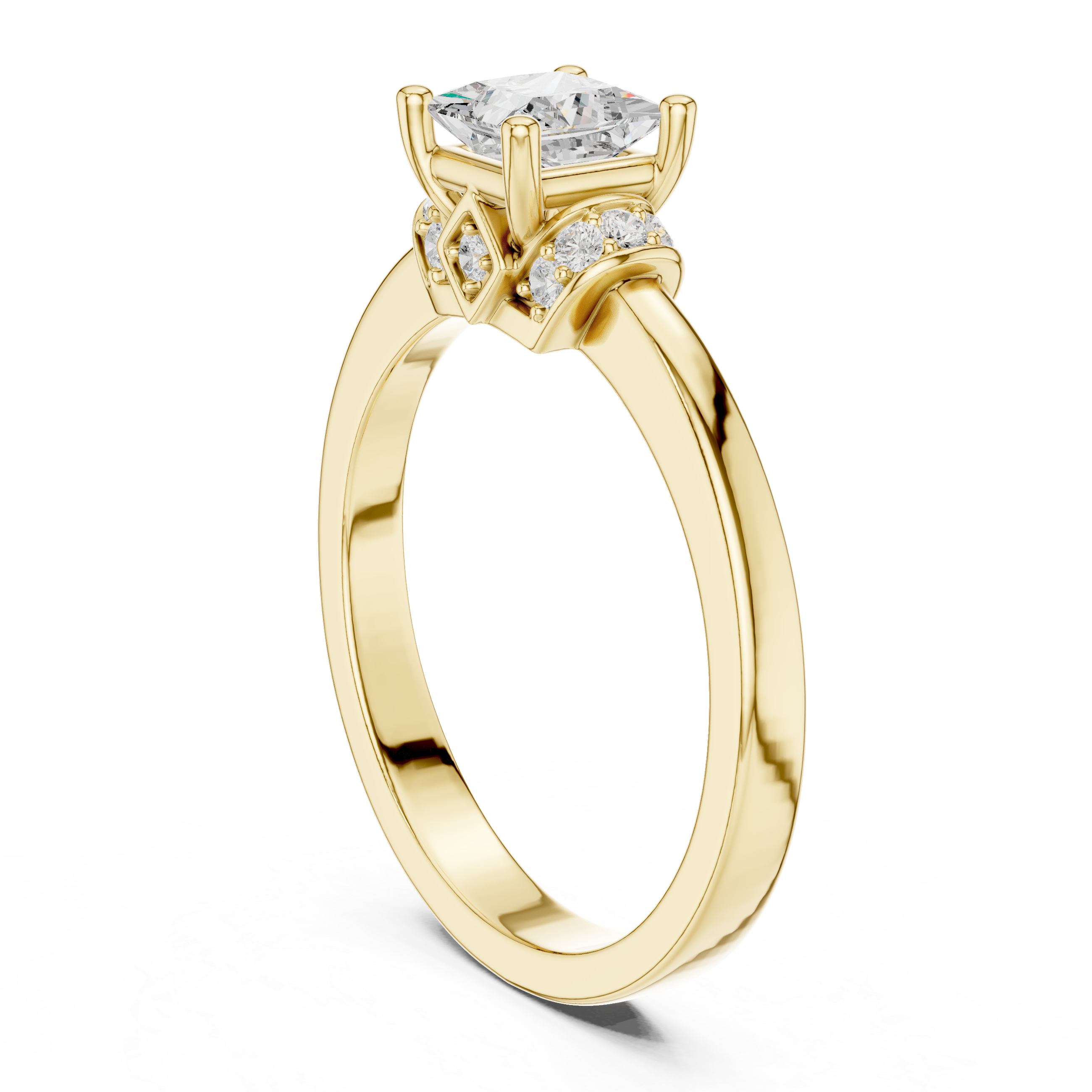 Vintage Princess Halo Diamond Engagement Ring