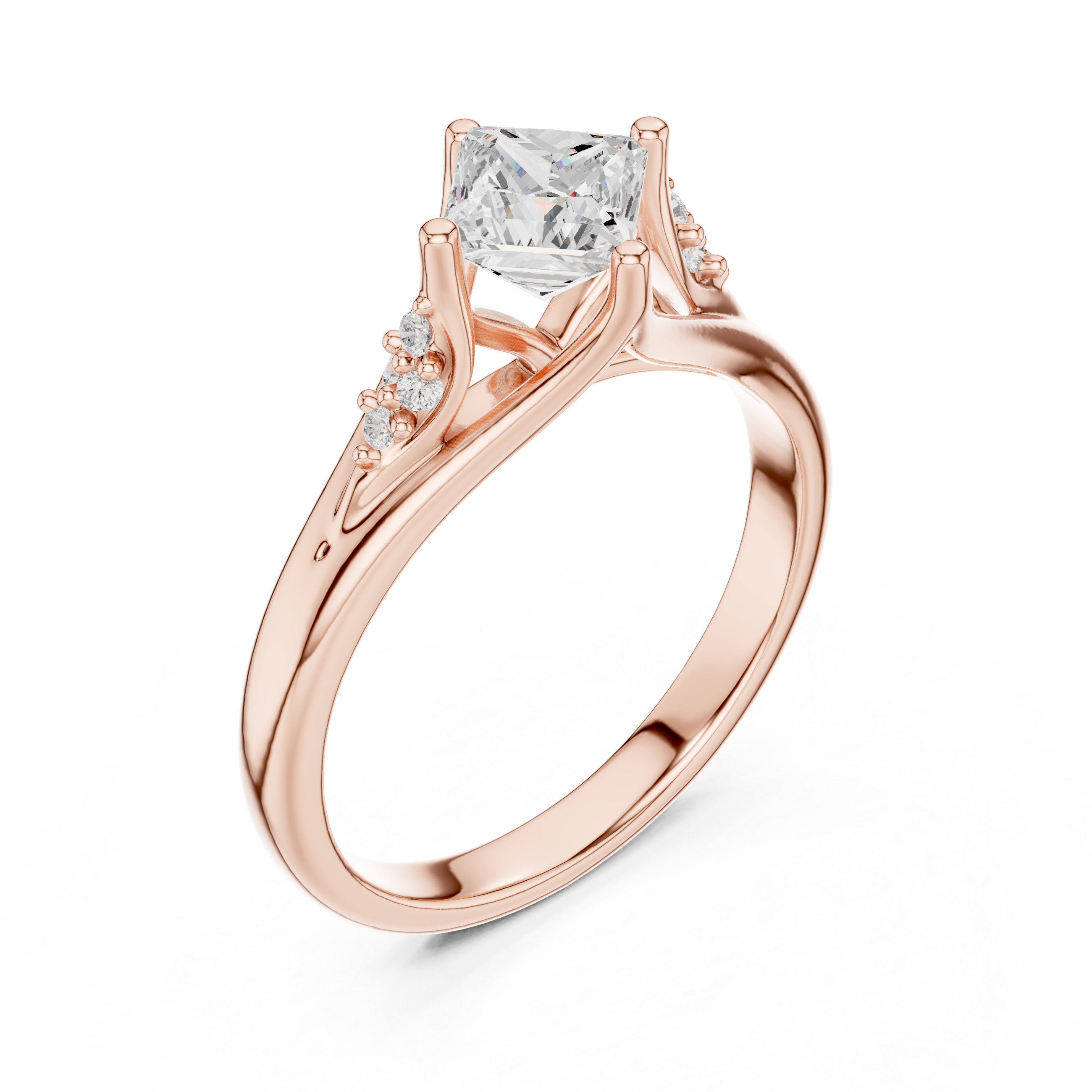 Vintage Princess Cut Diamond Engagement Ring