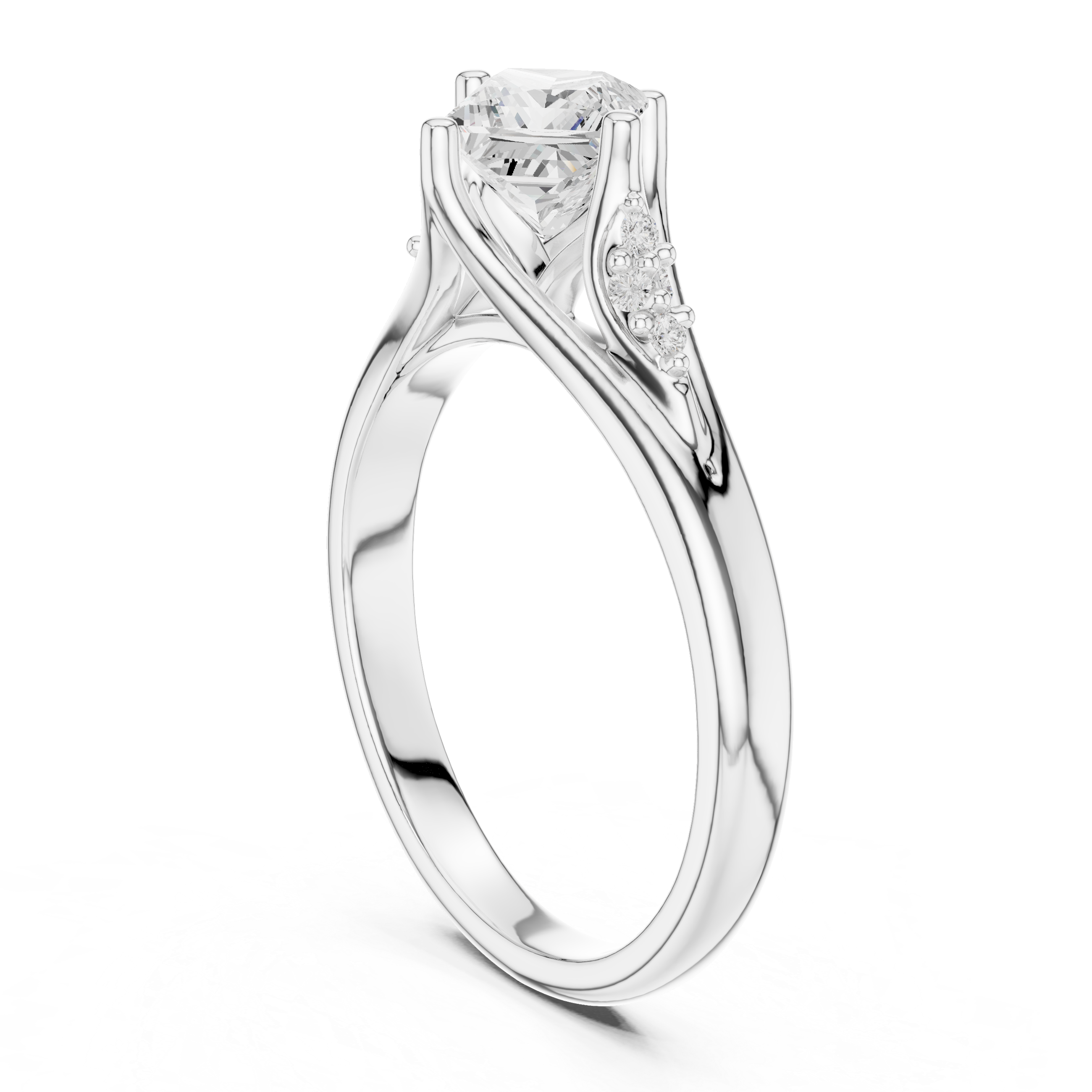 Vintage Princess Cut Diamond Engagement Ring