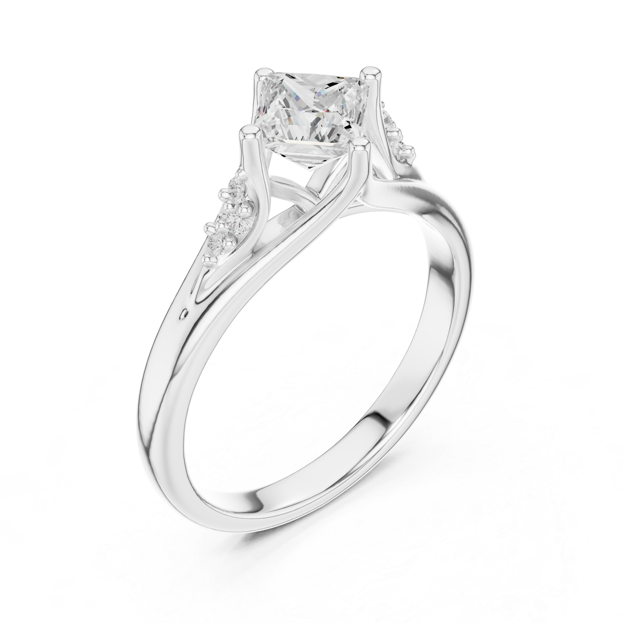 Vintage Princess Cut Diamond Engagement Ring