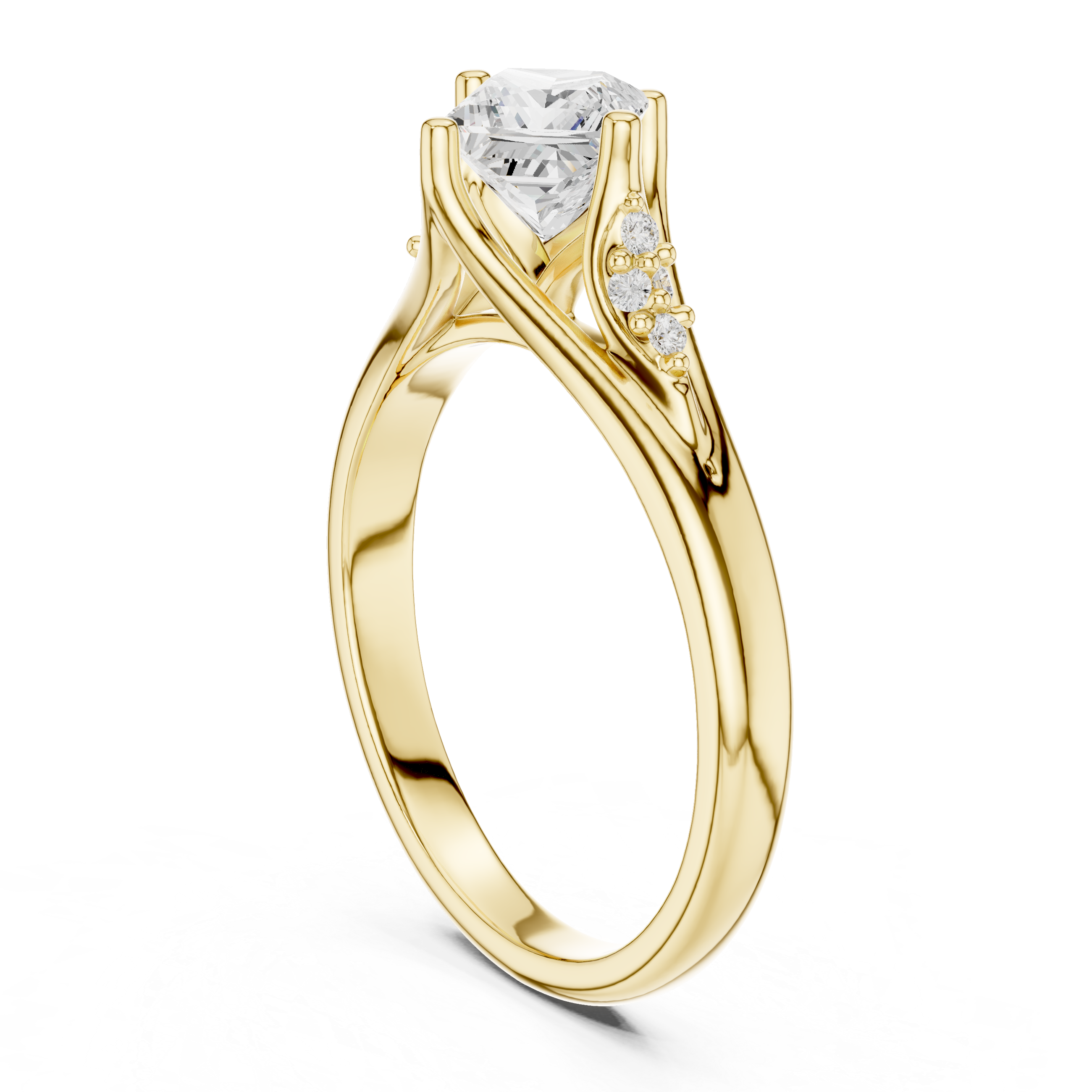 Vintage Princess Cut Diamond Engagement Ring