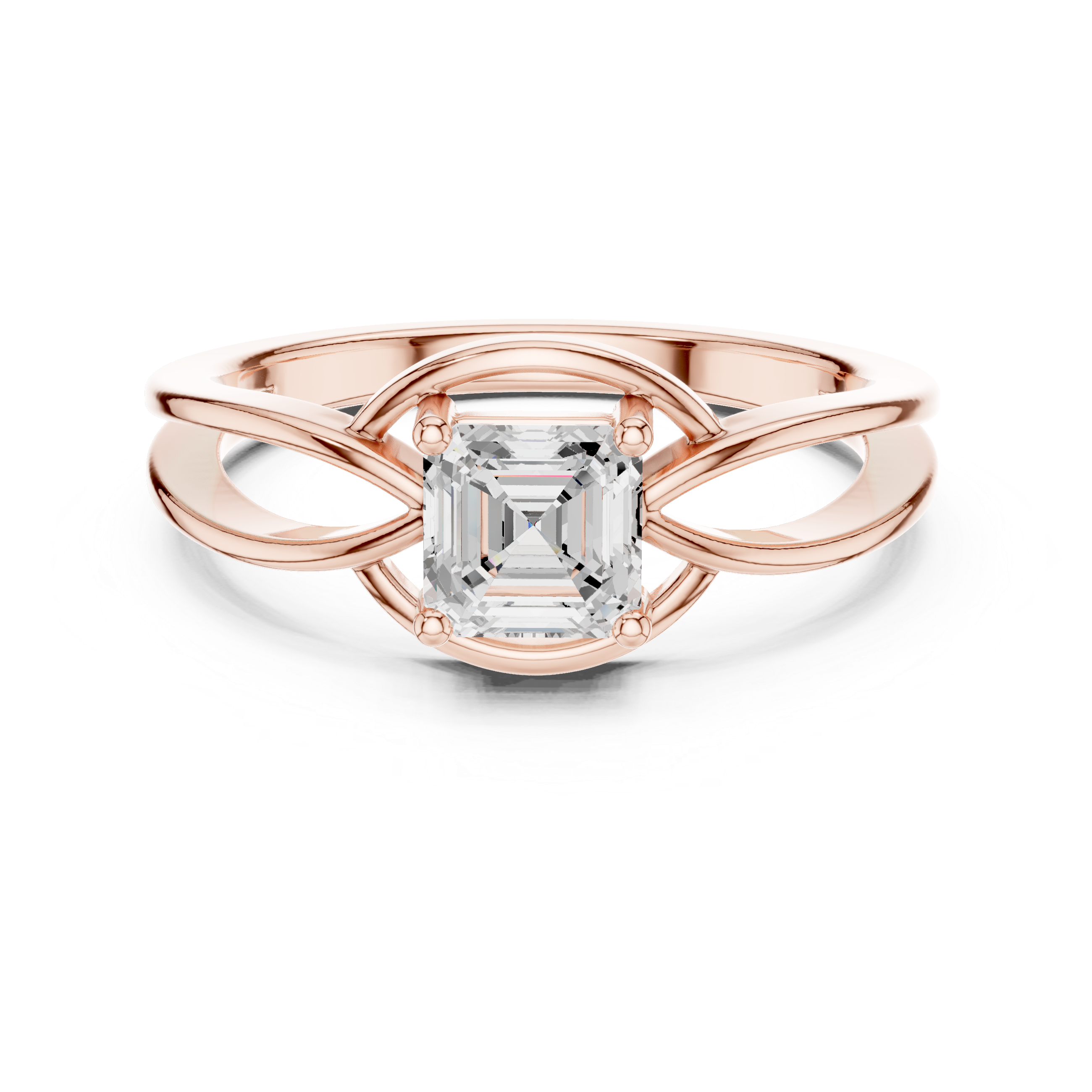 Infinity Emerald Cut Solitaire Engagement Ring