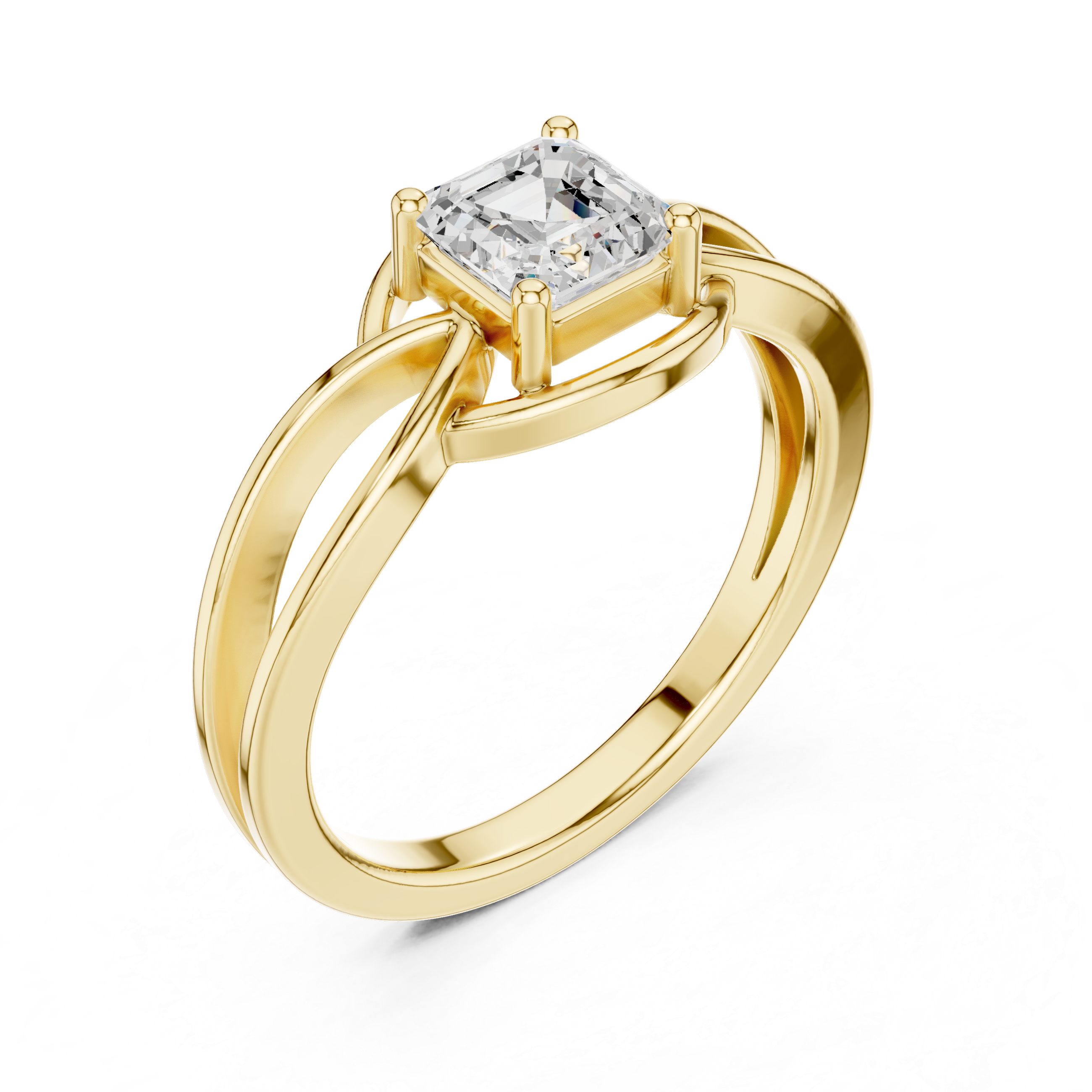 Infinity Emerald Cut Solitaire Engagement Ring