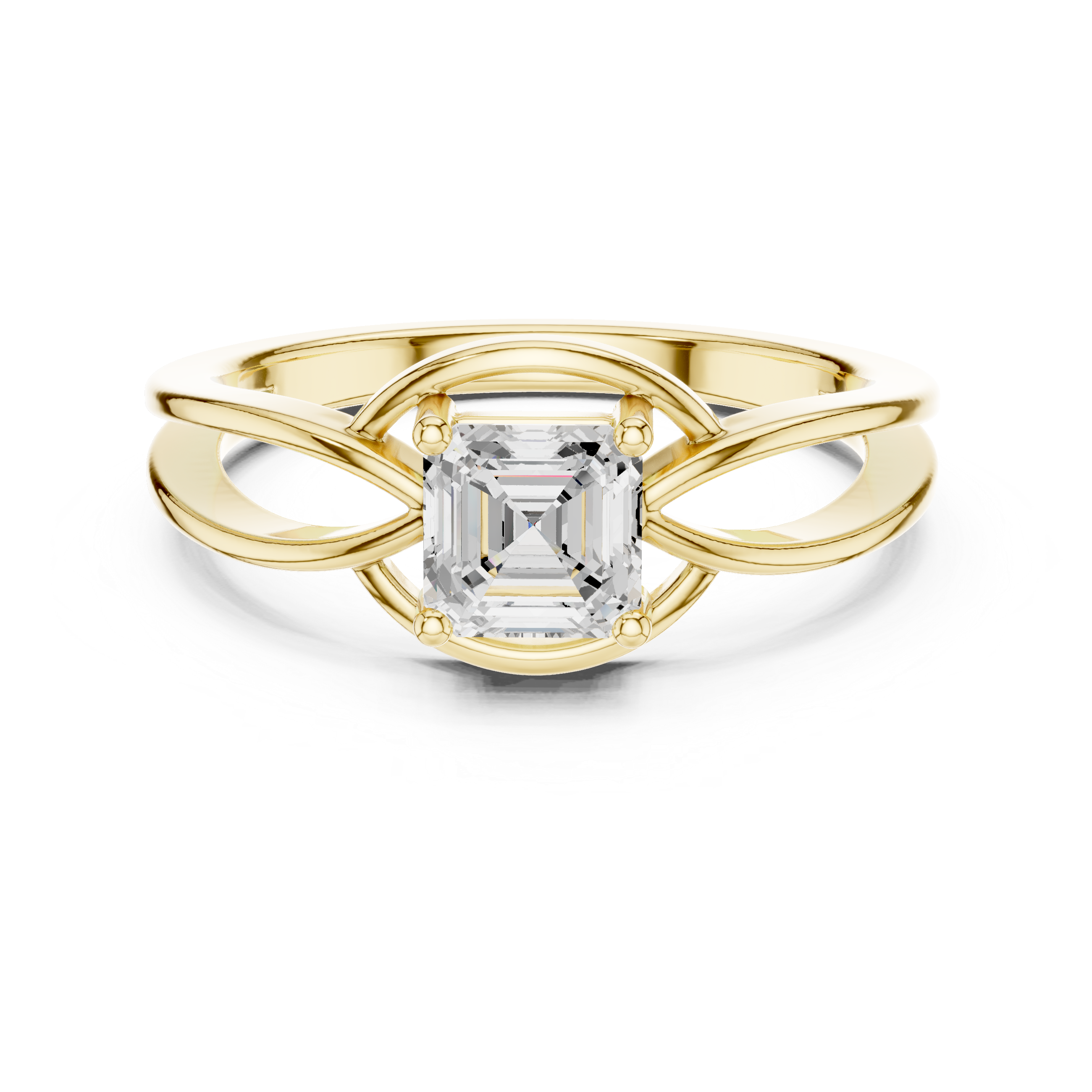 Infinity Emerald Cut Solitaire Engagement Ring