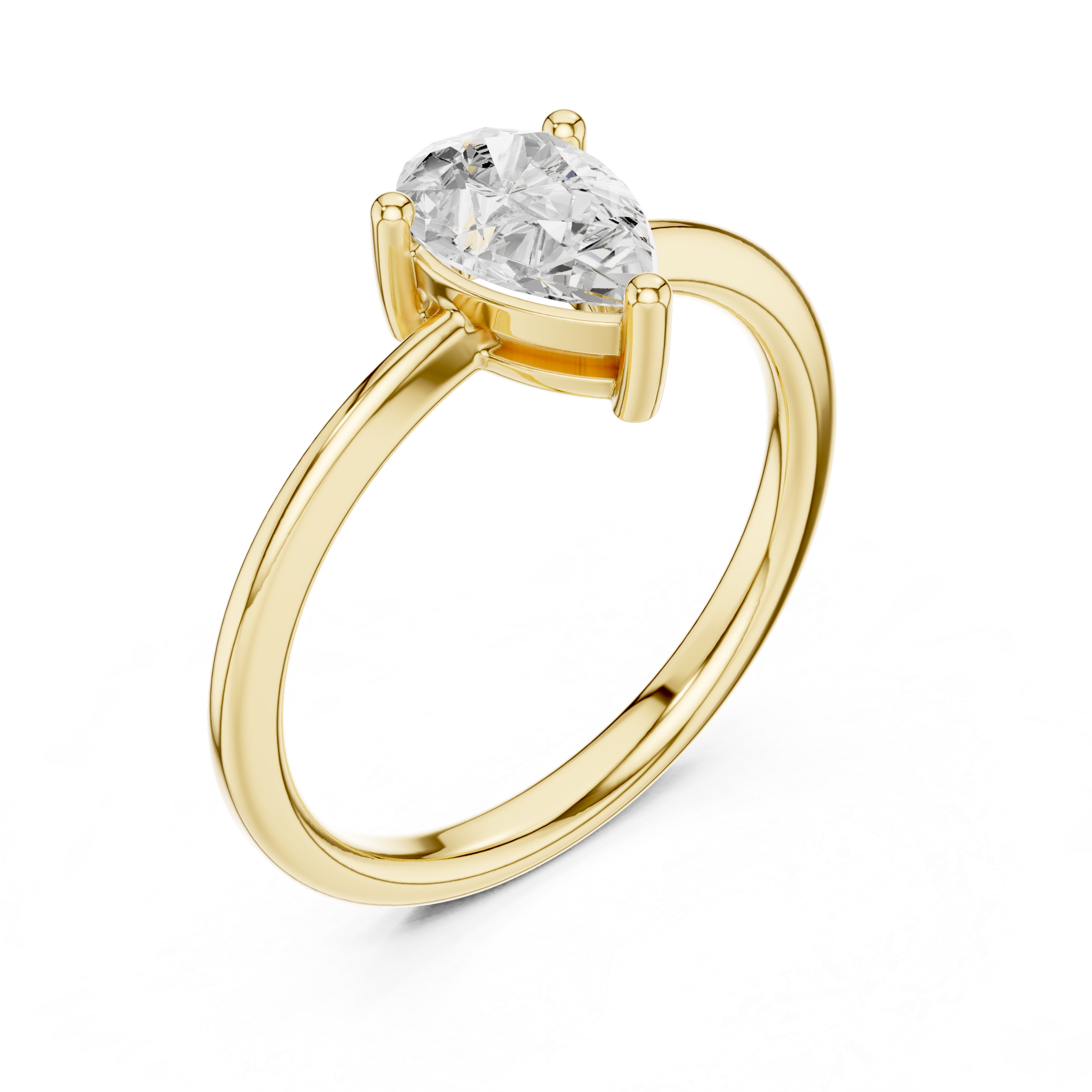 Pear Cut Solitaire Engagement Ring
